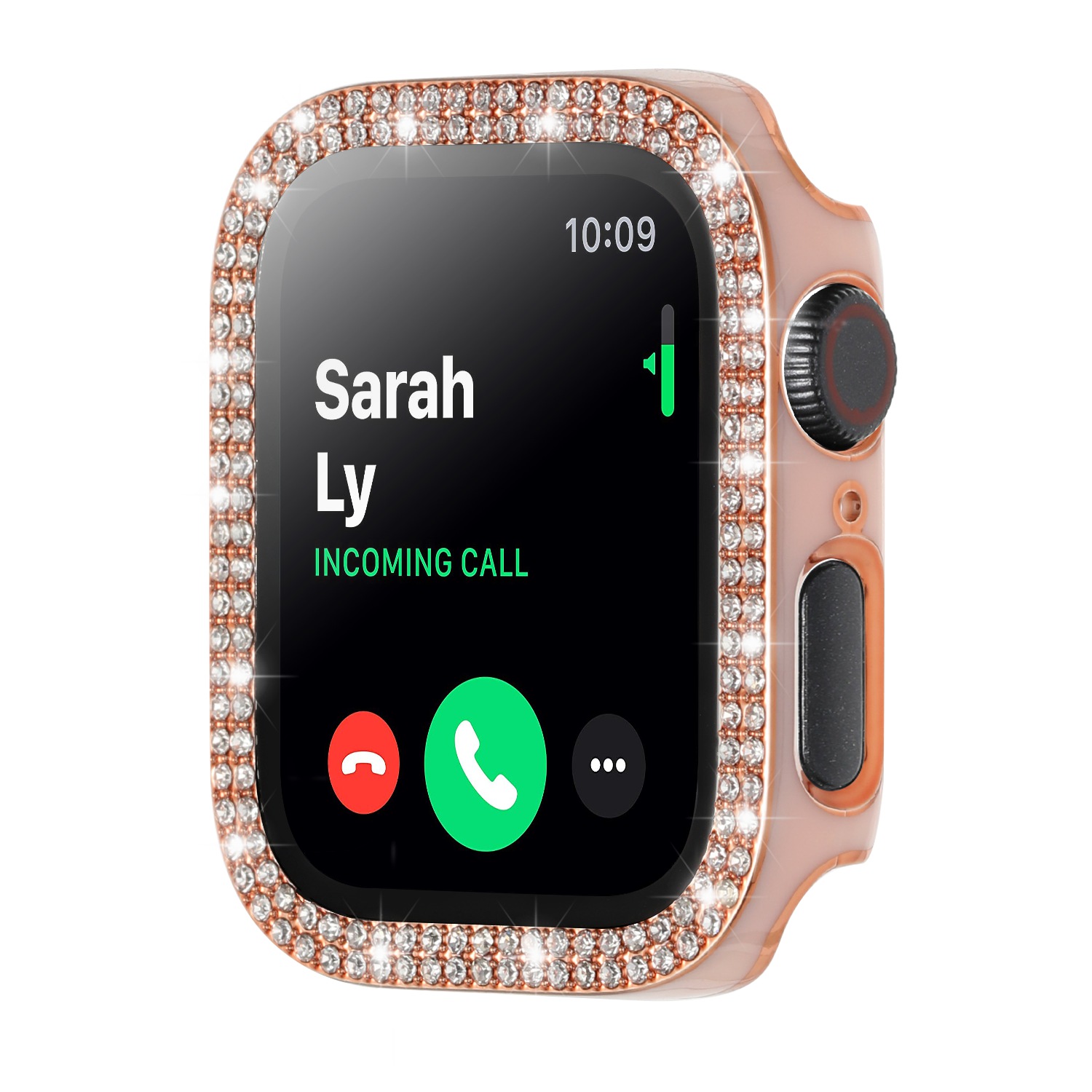 For Apple Watch Series 7/6/SE/5/4/3/2/1 Diamond Case Tempered Glass Screen Cover - Picture 9 of 25