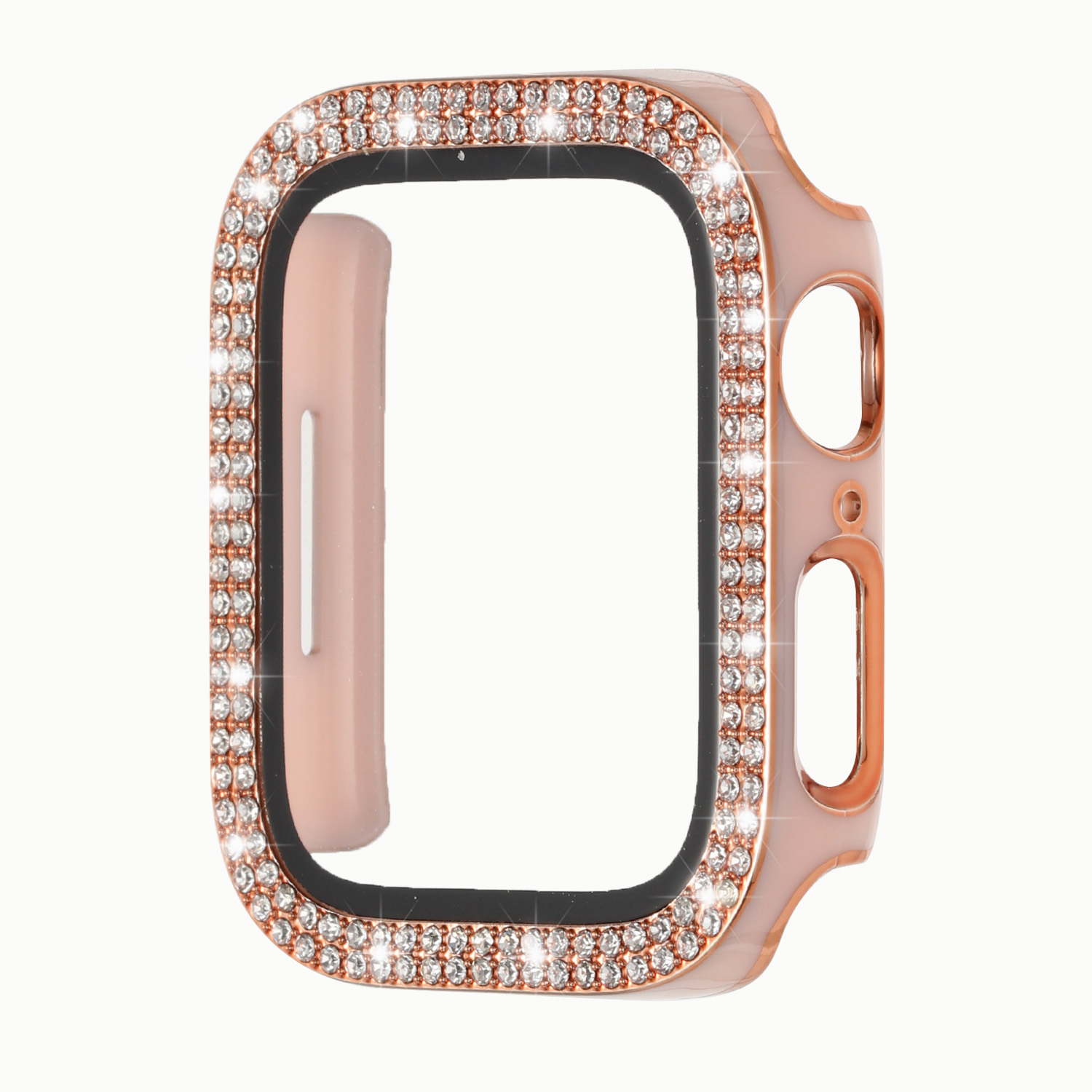 For Apple Watch Series 7/6/SE/5/4/3/2/1 Diamond Case Tempered Glass Screen Cover - Picture 10 of 25