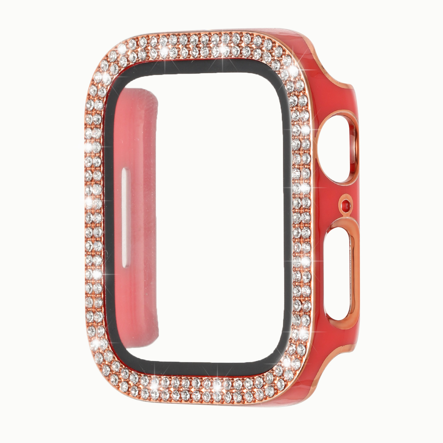 For Apple Watch Series 7/6/SE/5/4/3/2/1 Diamond Case Tempered Glass Screen Cover - Picture 25 of 25