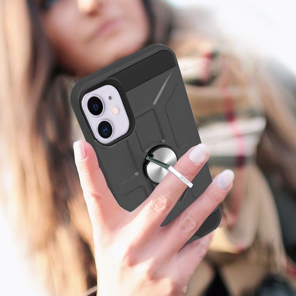 For Boost Mobile Celero 5G Hybrid Ring Stand Armor Shockproof Rubber Case Cover - Picture 26 of 73