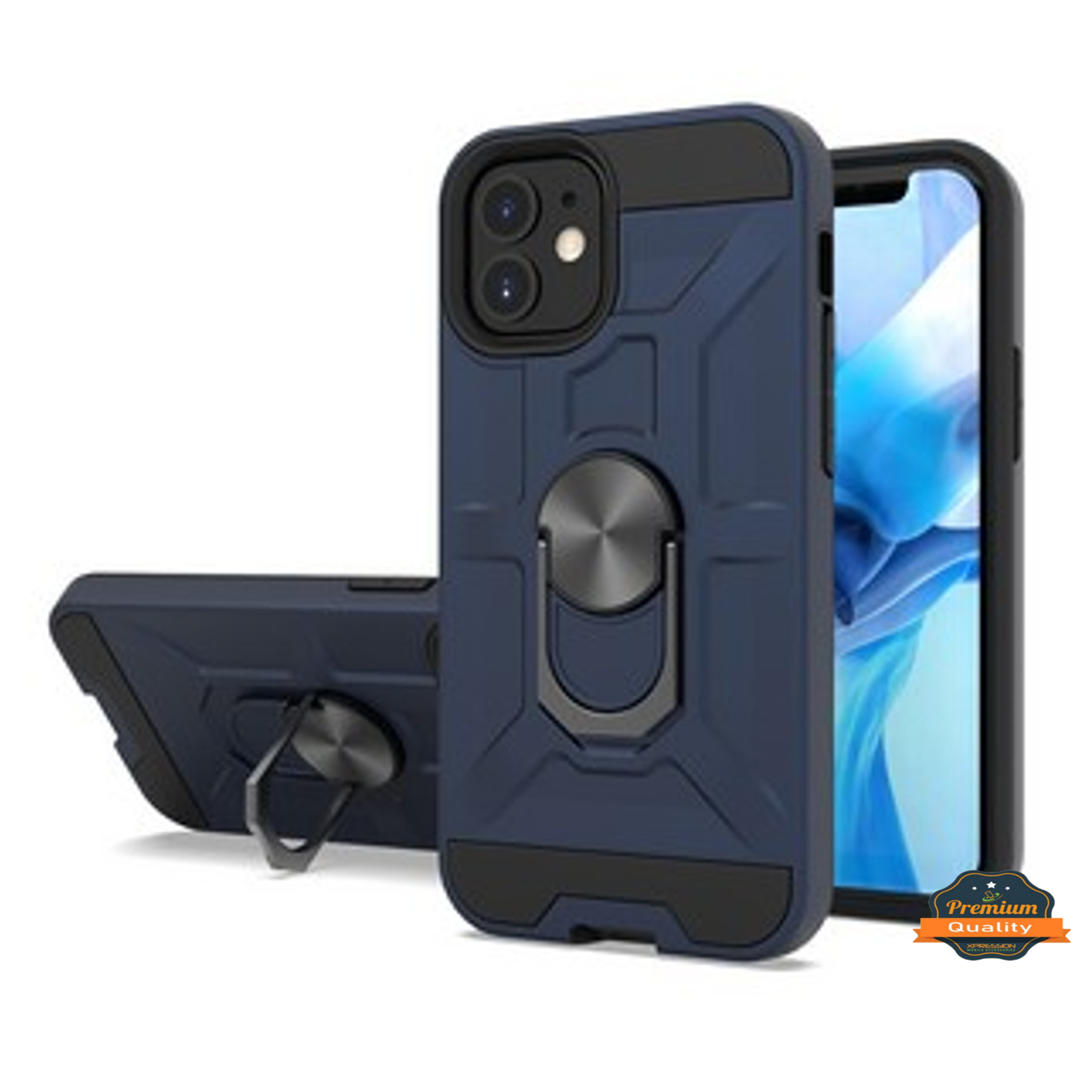 For Boost Mobile Celero 5G Hybrid Ring Stand Armor Shockproof Rubber Case Cover - Picture 66 of 73