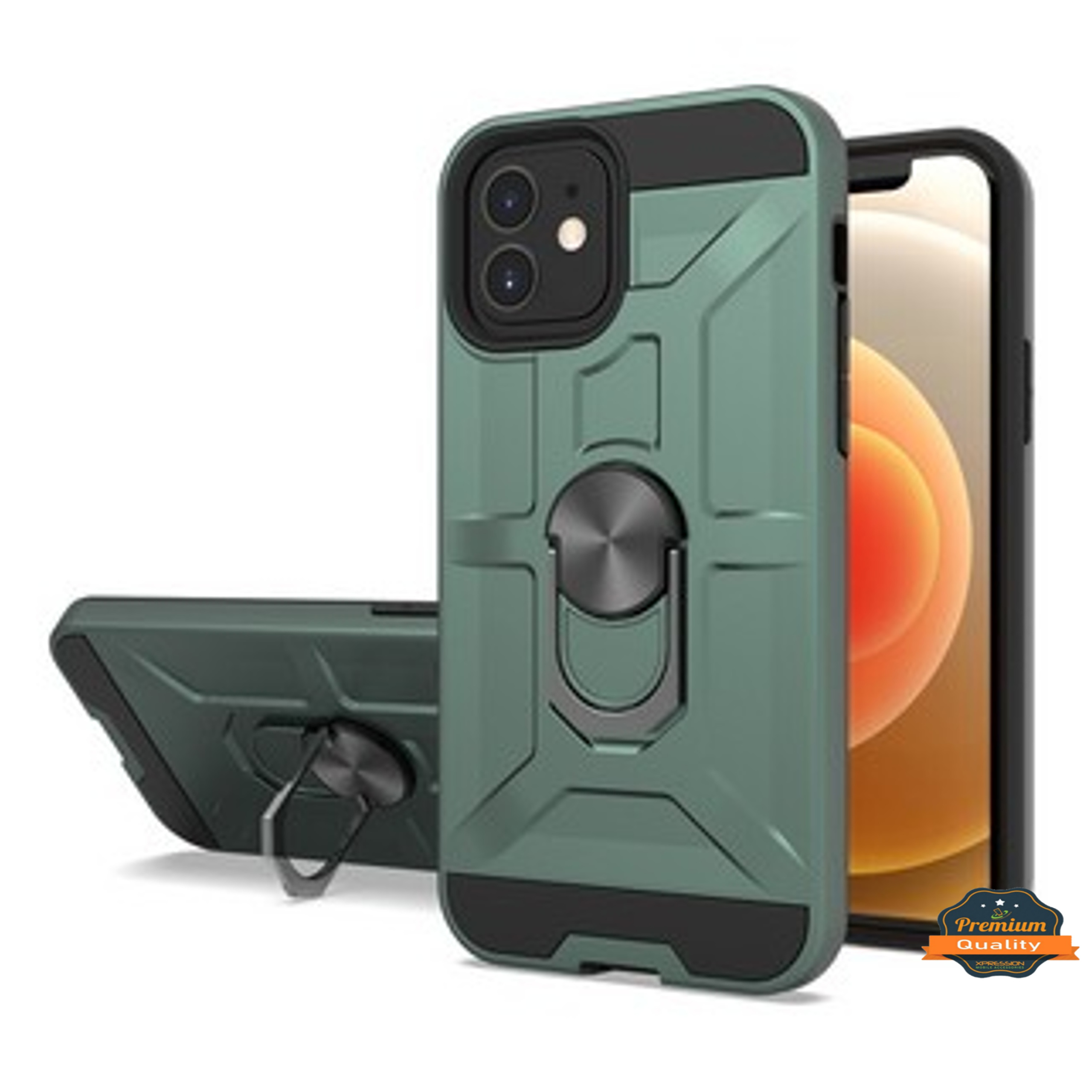 For Boost Mobile Celero 5G Hybrid Ring Stand Armor Shockproof Rubber Case Cover - Picture 30 of 73