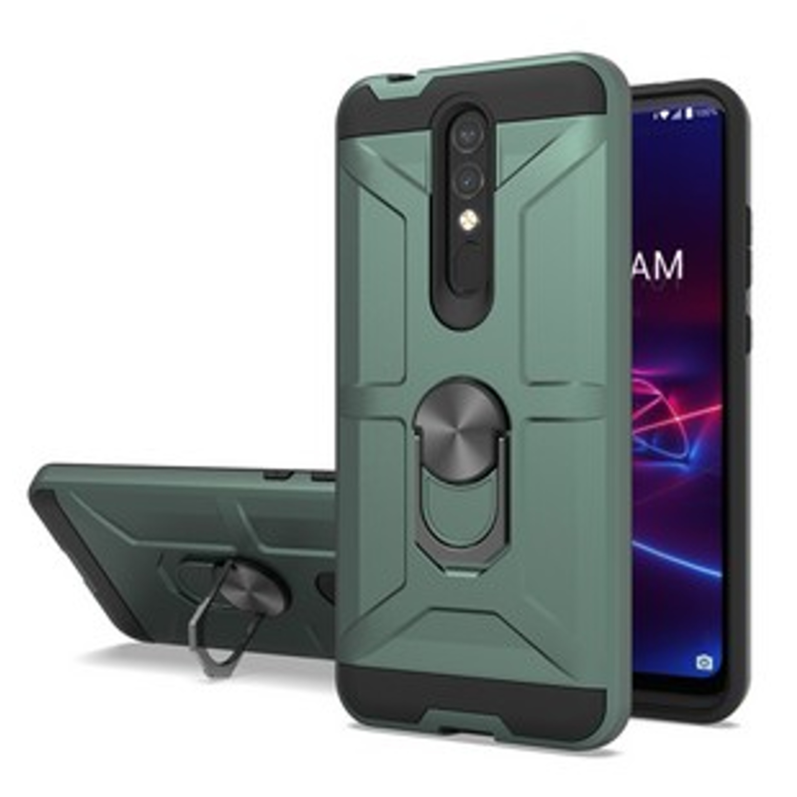 For Boost Mobile Celero 5G Hybrid Ring Stand Armor Shockproof Rubber Case Cover - Picture 31 of 73