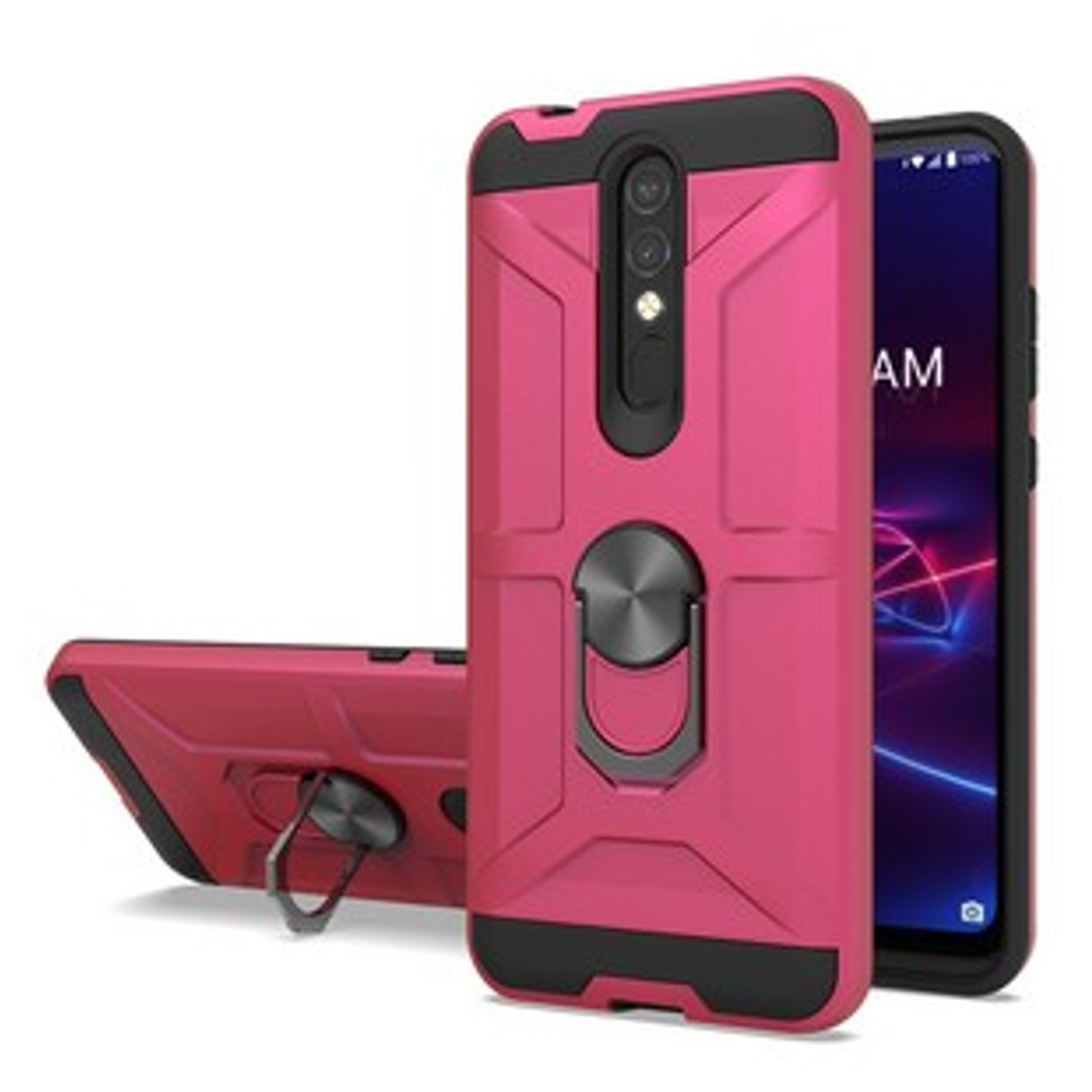 For Boost Mobile Celero 5G Hybrid Ring Stand Armor Shockproof Rubber Case Cover - Picture 58 of 73