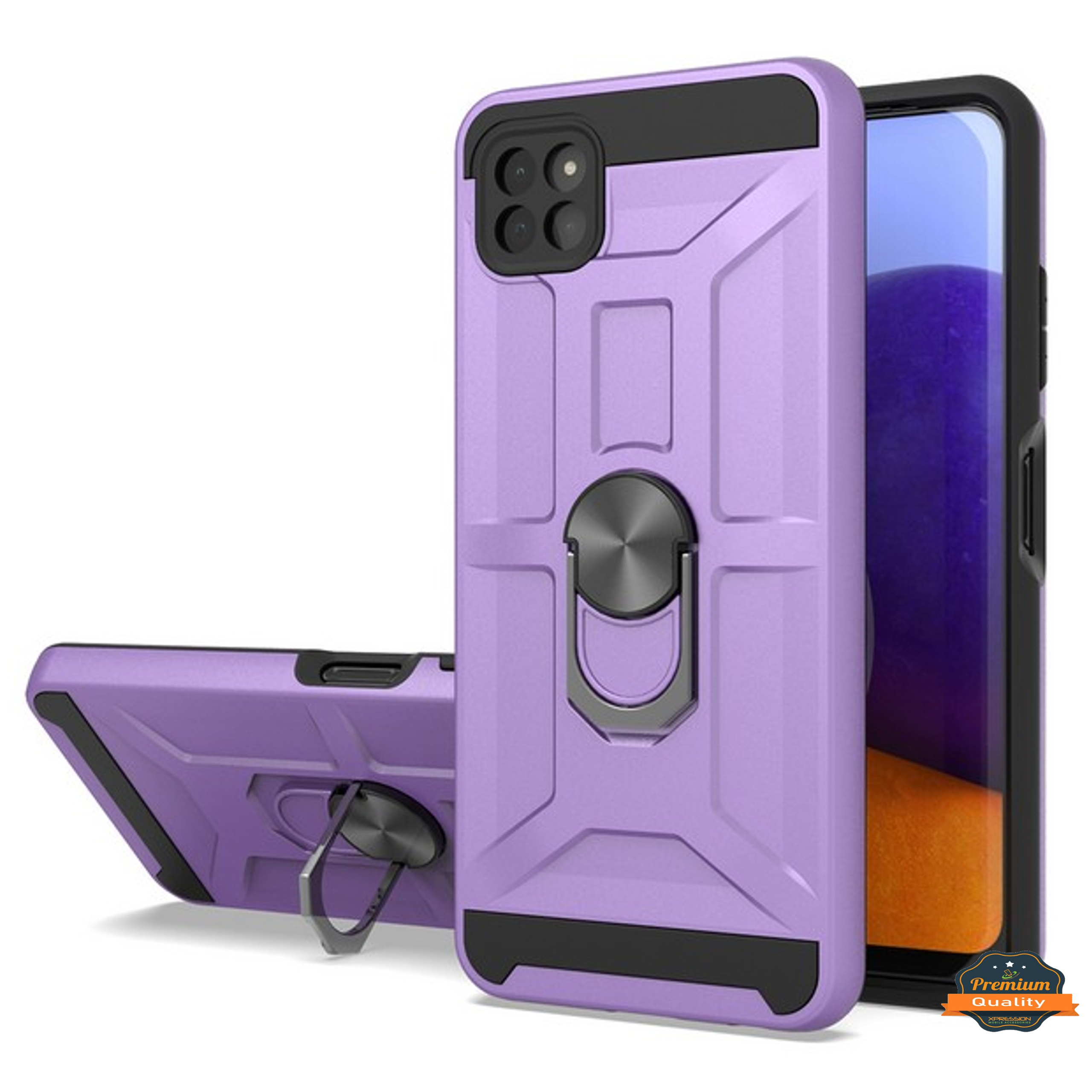 For Boost Mobile Celero 5G Hybrid Ring Stand Armor Shockproof Rubber Case Cover - Picture 47 of 73