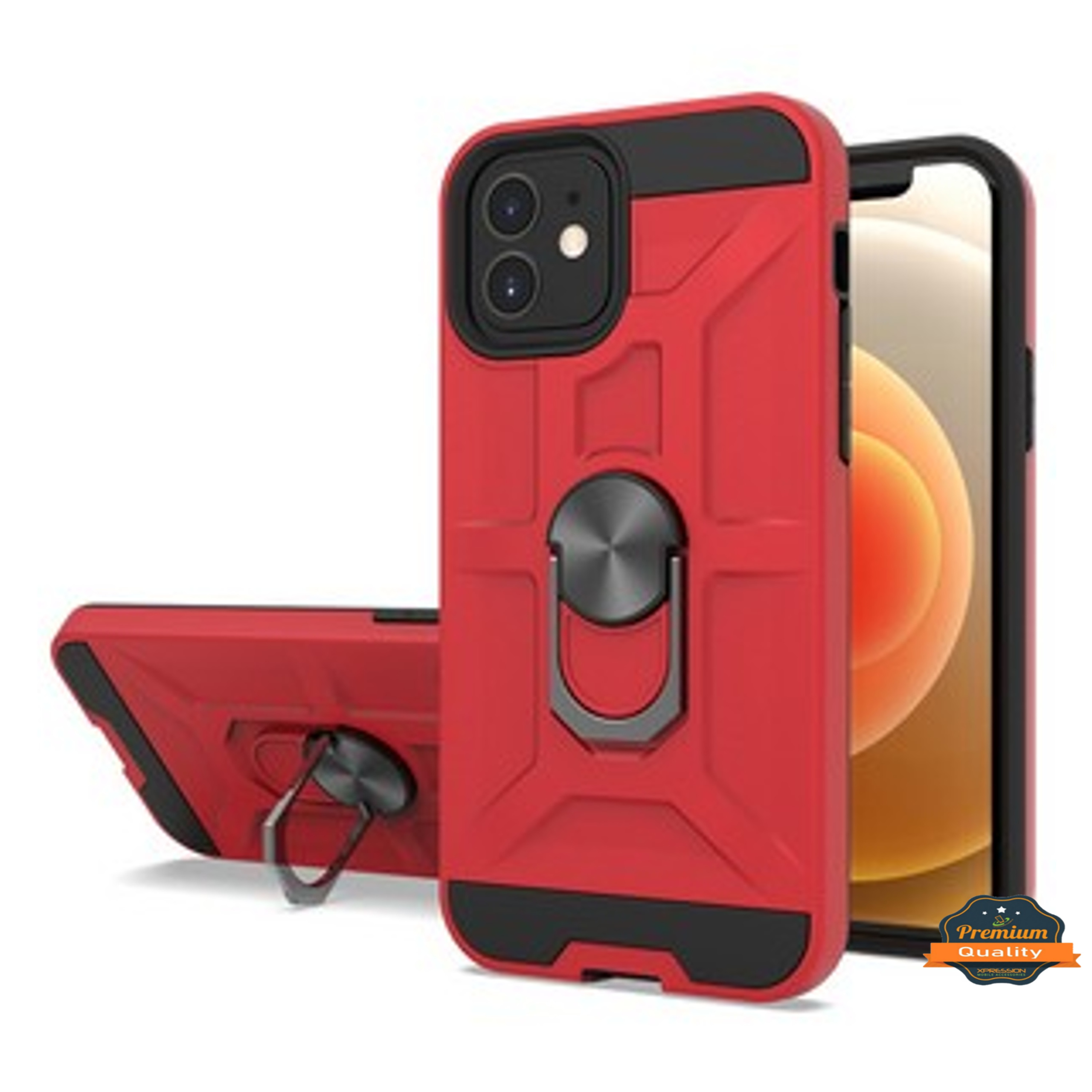 For Boost Mobile Celero 5G Hybrid Ring Stand Armor Shockproof Rubber Case Cover - Picture 39 of 73