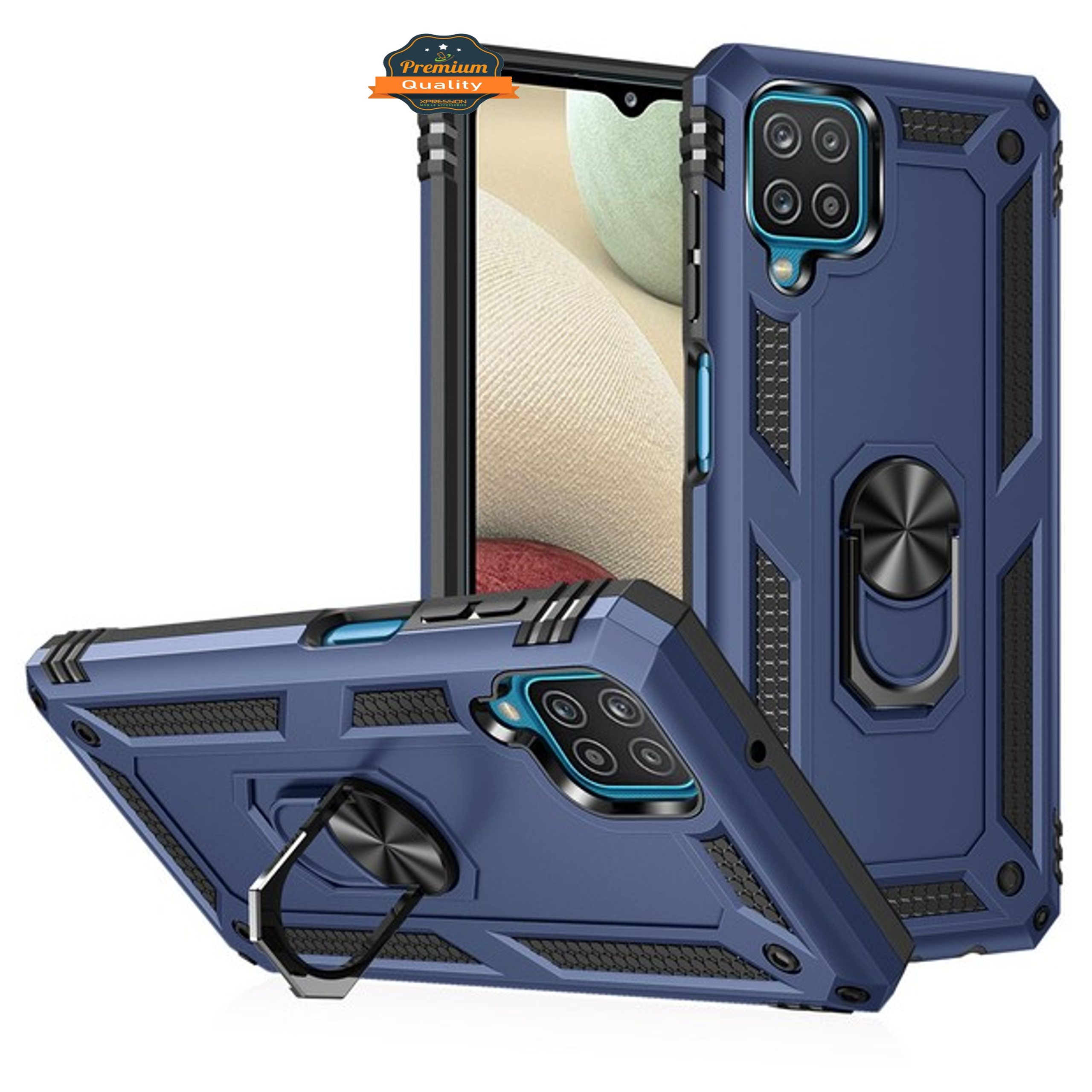 Funda protectora híbrida a prueba de golpes con soporte de metal con anillo para Samsung Galaxy A12 5G - Imagen 21 de 40