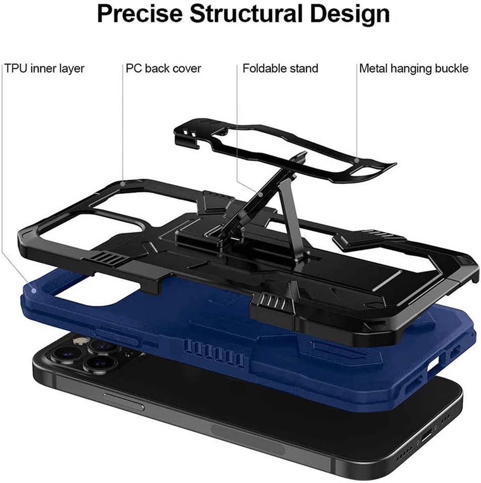 For Apple iPhone 13 Pro Max Hybrid Dual Layer w/ Belt Clip Kickstand Case Cover - Picture 27 of 41