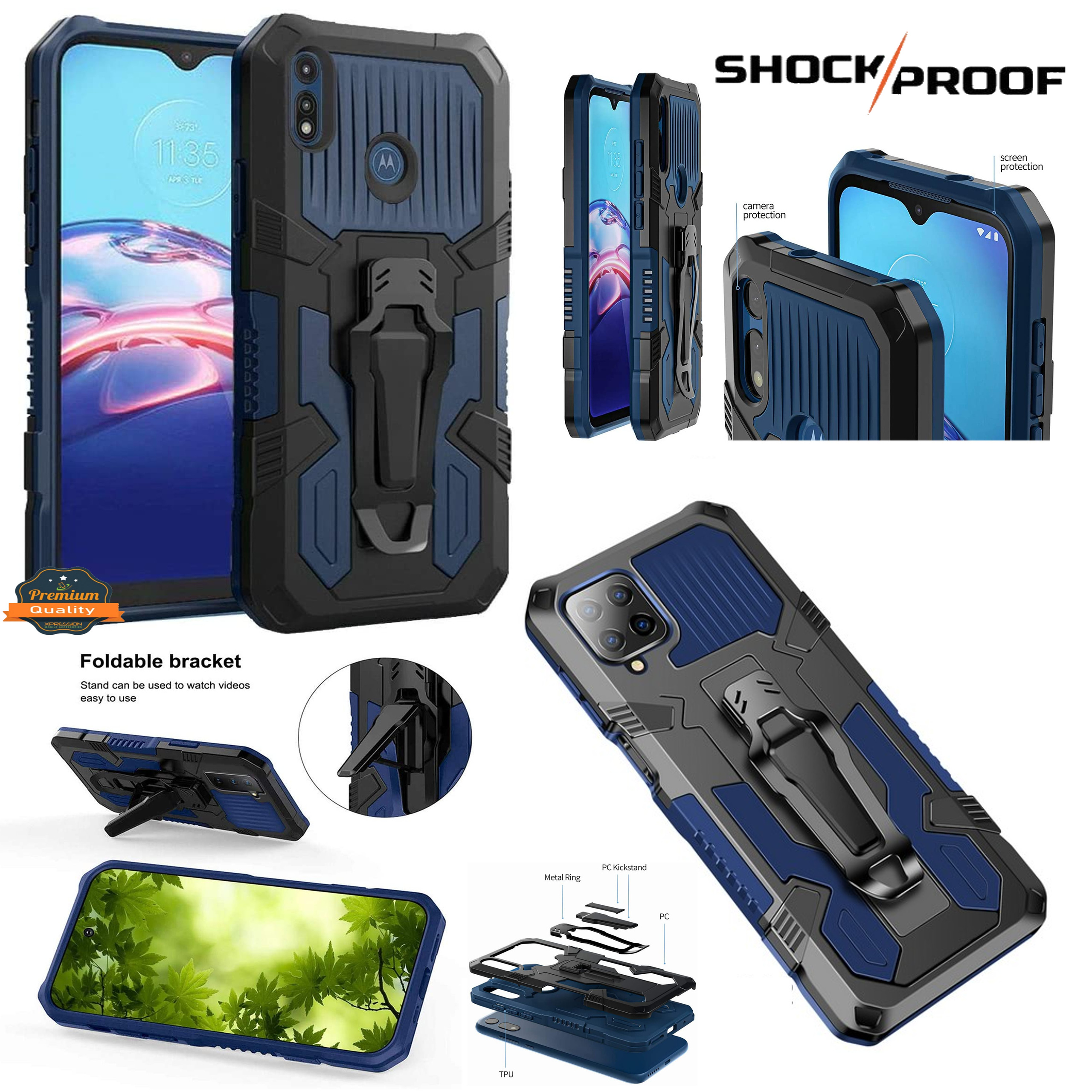 For Apple iPhone 13 Pro Max Hybrid Dual Layer w/ Belt Clip Kickstand Case Cover - Picture 22 of 41