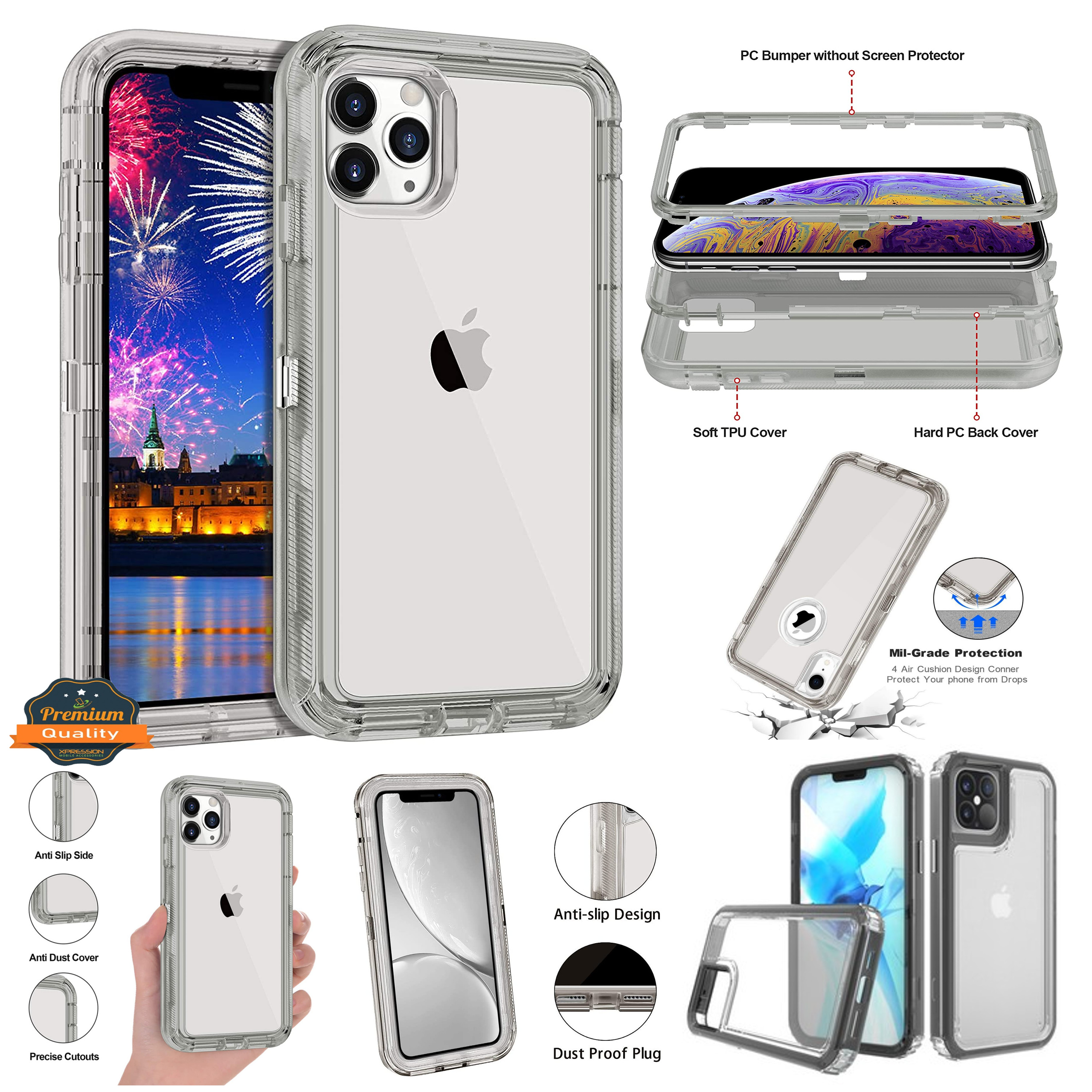 For Apple iPhone 13 Pro Max Clear Heavy Duty Full Body Shock Hybrid Case Cover - Picture 17 of 40