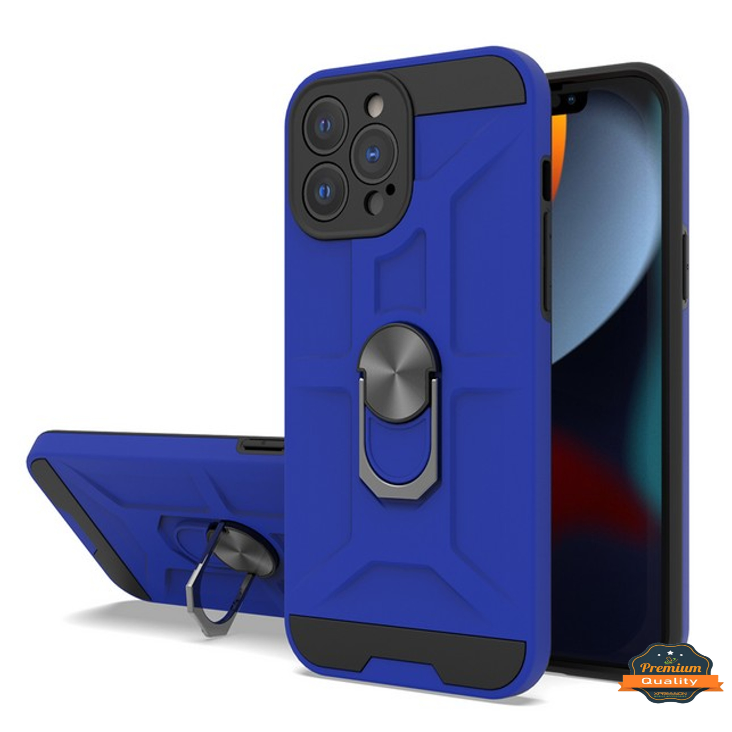 For Apple iPhone 13 Pro Max Hybrid Ring 360° Rotatable Magnetic Stand Case Cover - Picture 20 of 73