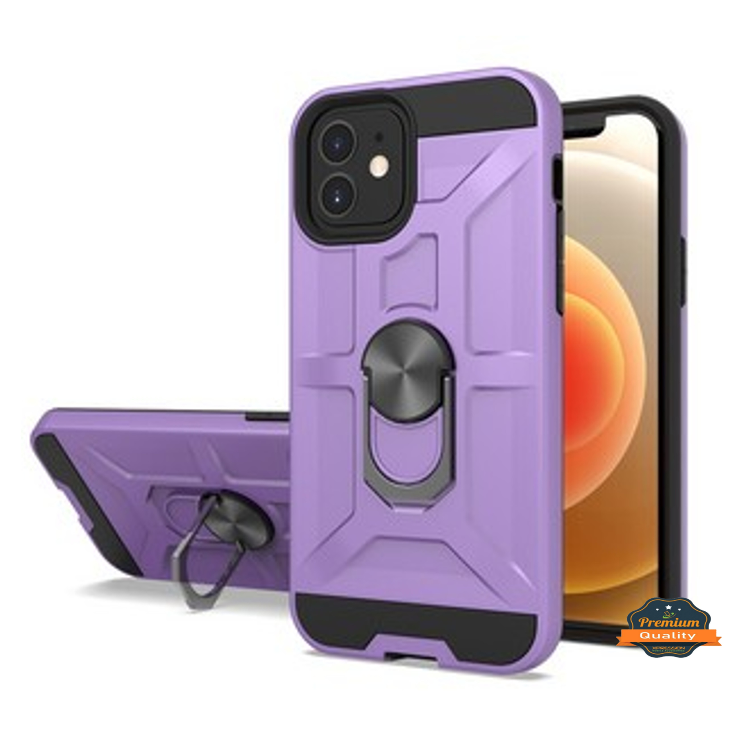 For Apple iPhone 13 Pro Max Hybrid Ring 360° Rotatable Magnetic Stand Case Cover - Picture 48 of 73
