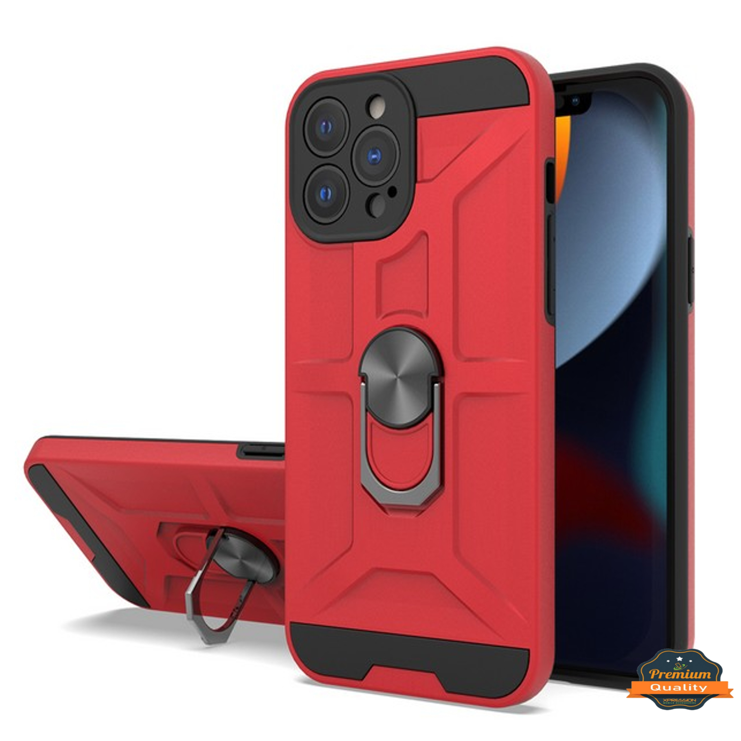 For Apple iPhone 13 Pro Max Hybrid Ring 360° Rotatable Magnetic Stand Case Cover - Picture 38 of 73