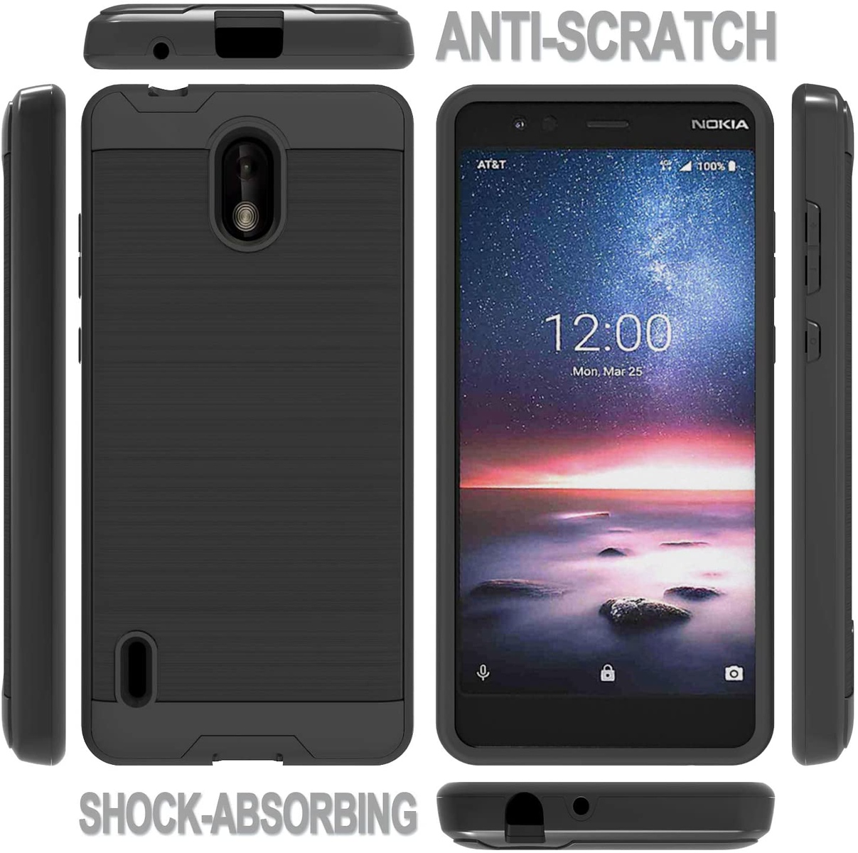For Apple iPhone 13 /Pro /Mini Rugged Brushed Texture Hybrid 2in1 TPU Case Cover - Picture 15 of 57