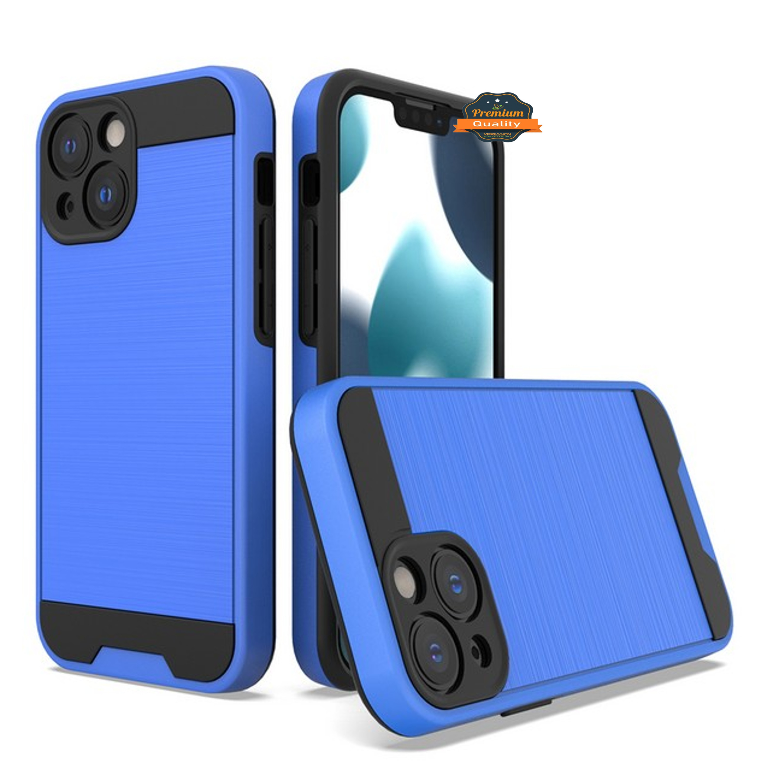 For Apple iPhone 13 /Pro /Mini Rugged Brushed Texture Hybrid 2in1 TPU Case Cover - Picture 18 of 57