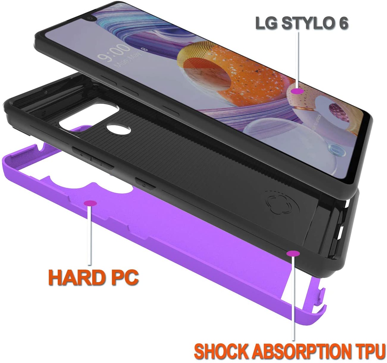 For Apple iPhone 13 /Pro /Mini Rugged Brushed Texture Hybrid 2in1 TPU Case Cover - Picture 40 of 57