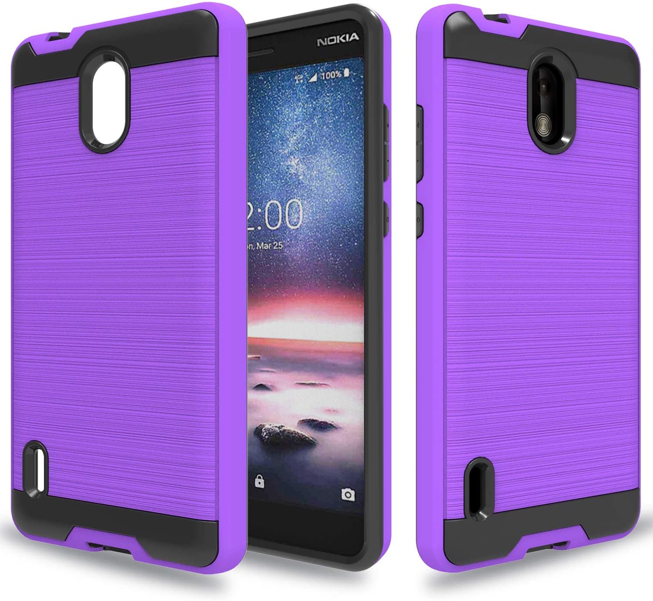 For Apple iPhone 13 /Pro /Mini Rugged Brushed Texture Hybrid 2in1 TPU Case Cover - Picture 37 of 57
