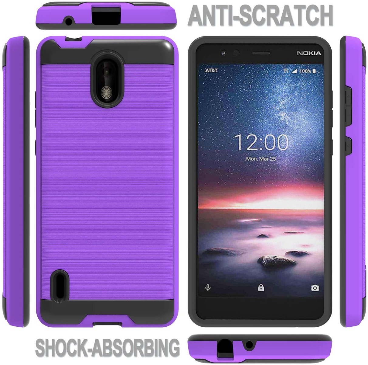 For Apple iPhone 13 /Pro /Mini Rugged Brushed Texture Hybrid 2in1 TPU Case Cover - Picture 39 of 57
