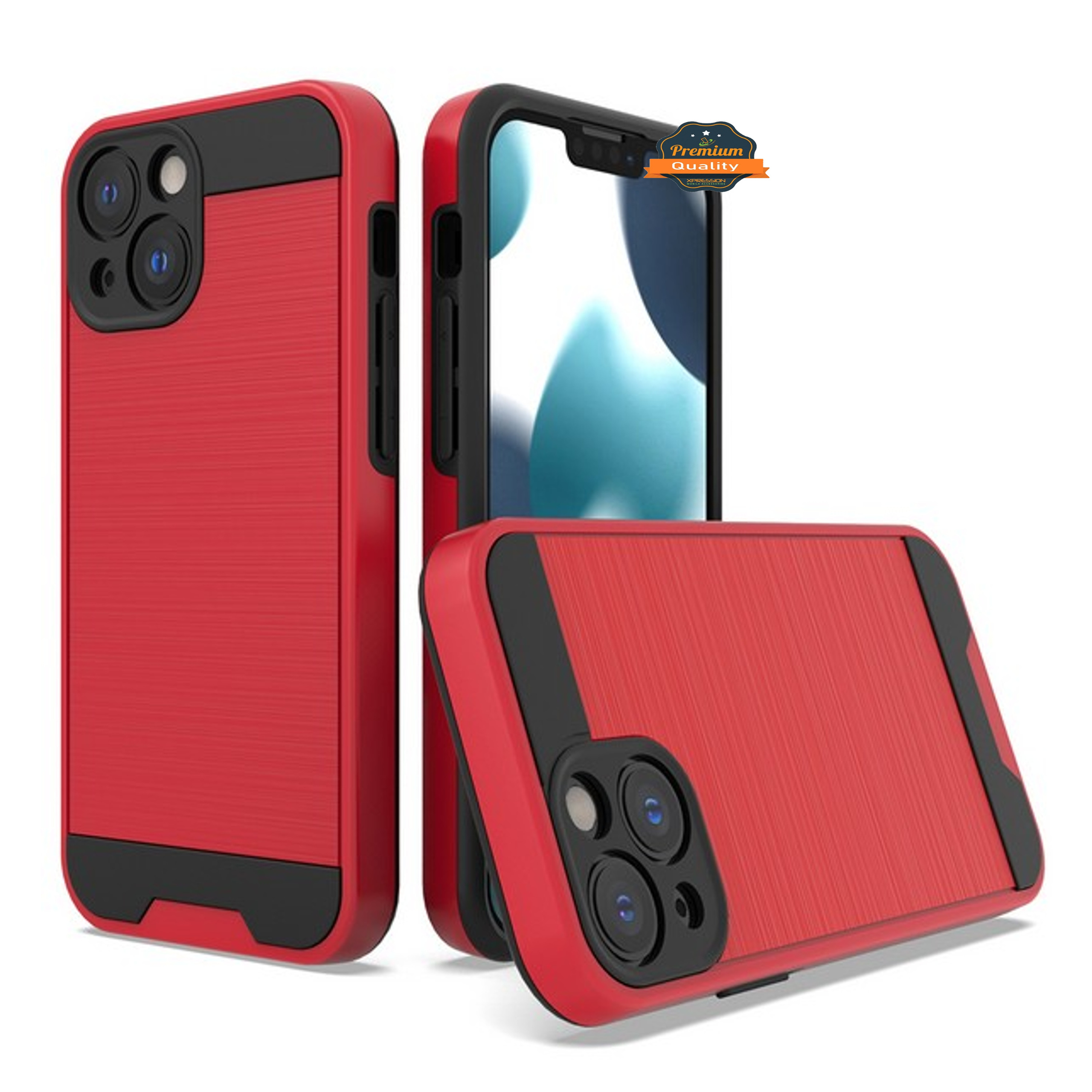 For Apple iPhone 13 /Pro /Mini Rugged Brushed Texture Hybrid 2in1 TPU Case Cover - Picture 26 of 57
