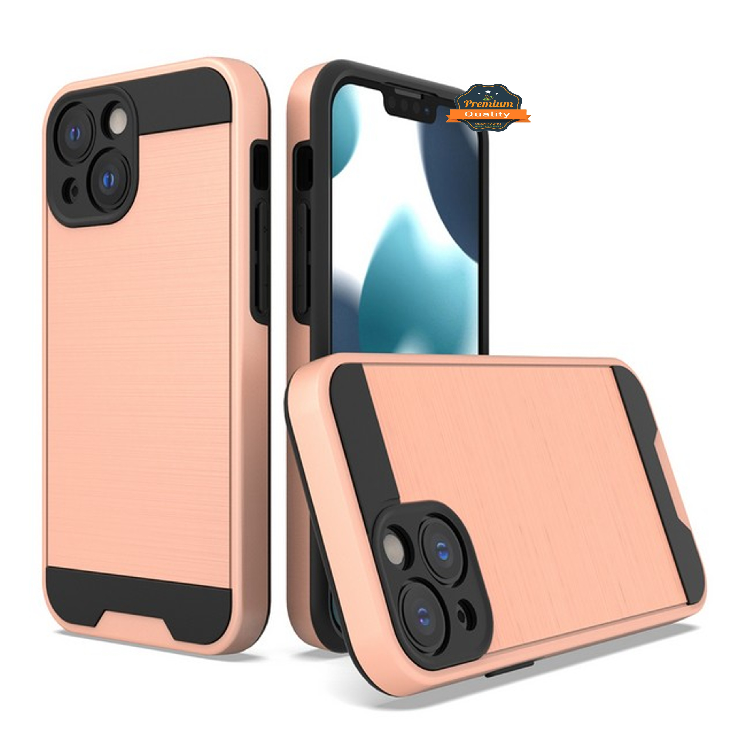 For Apple iPhone 13 /Pro /Mini Rugged Brushed Texture Hybrid 2in1 TPU Case Cover - Picture 50 of 57