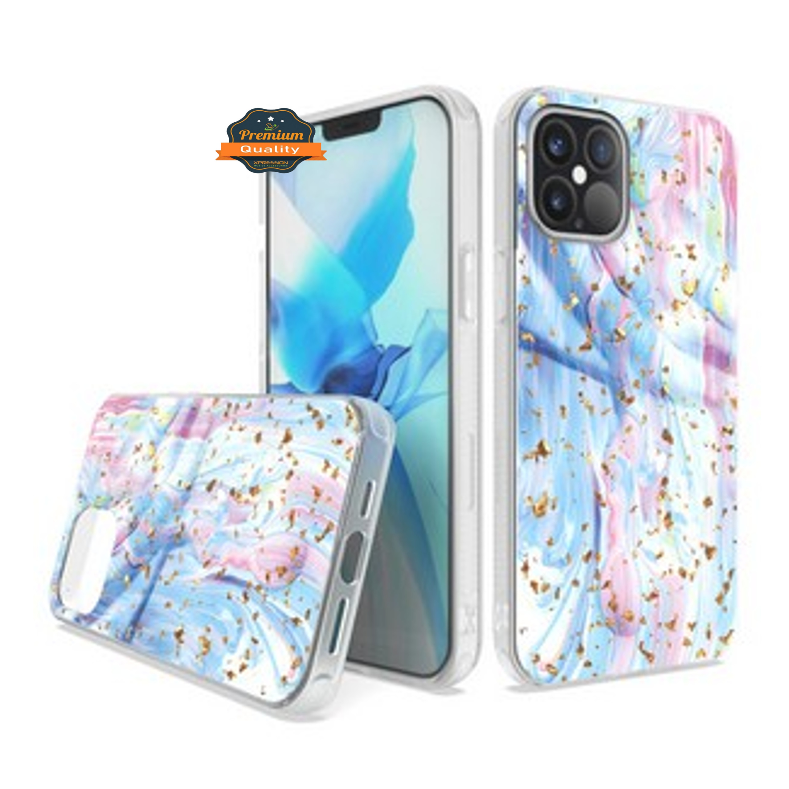 For Apple iPhone 13 /Pro /Mini Designed Glitter Bling Hybrid Rubber Case Cover - Picture 42 of 49