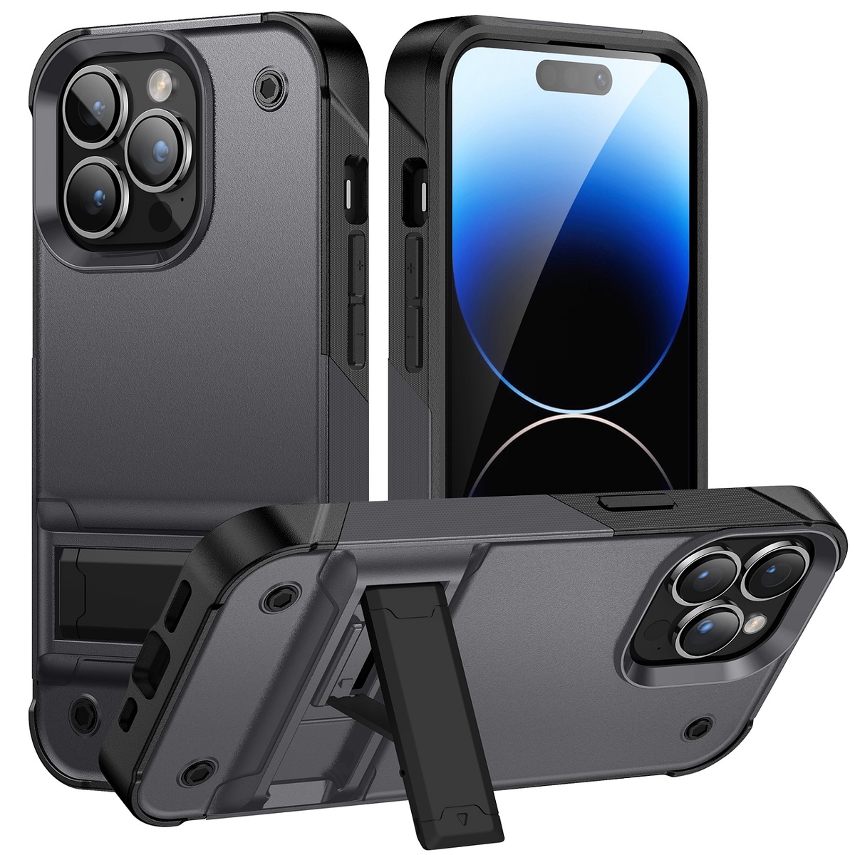 For Apple iPhone 14 /Plus Pro Max Heavy Duty Kickstand Hybrid Armor Case Cover - Picture 13 of 43