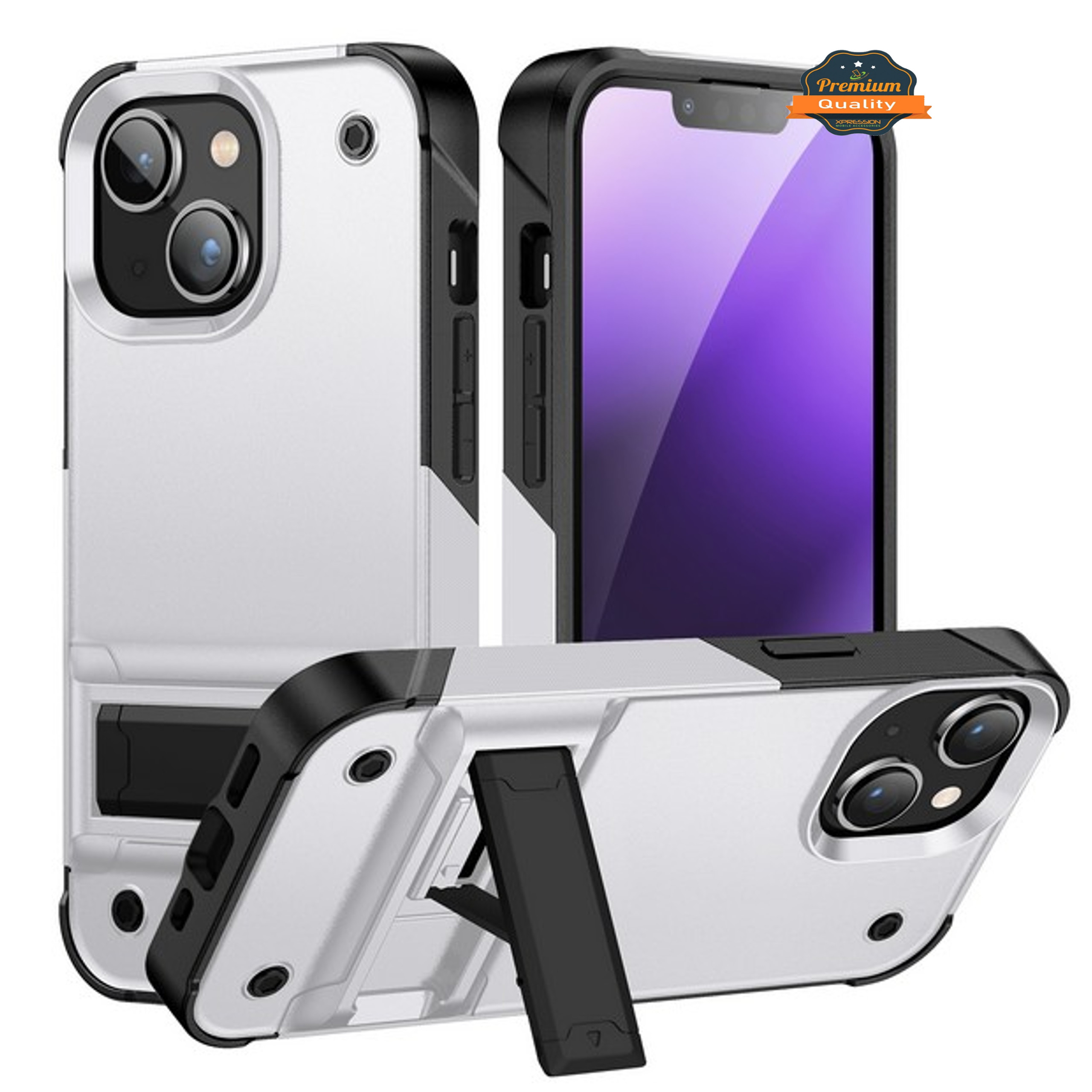 For Apple iPhone 14 /Plus Pro Max Heavy Duty Kickstand Hybrid Armor Case Cover - Picture 8 of 43