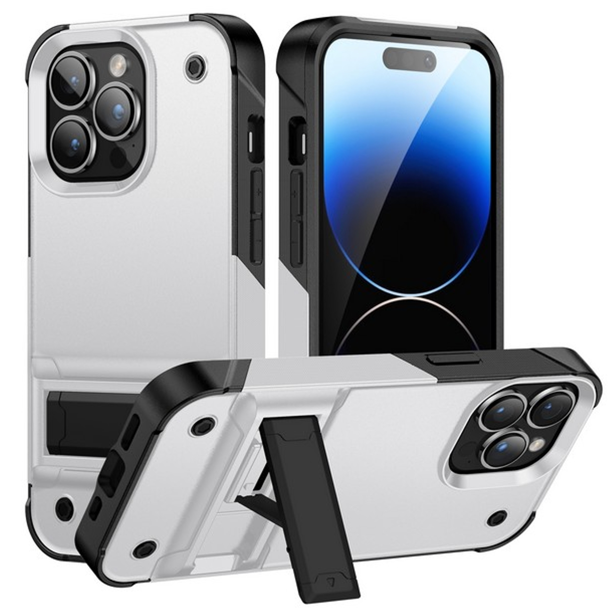 For Apple iPhone 14 /Plus Pro Max Heavy Duty Kickstand Hybrid Armor Case Cover - Picture 11 of 43