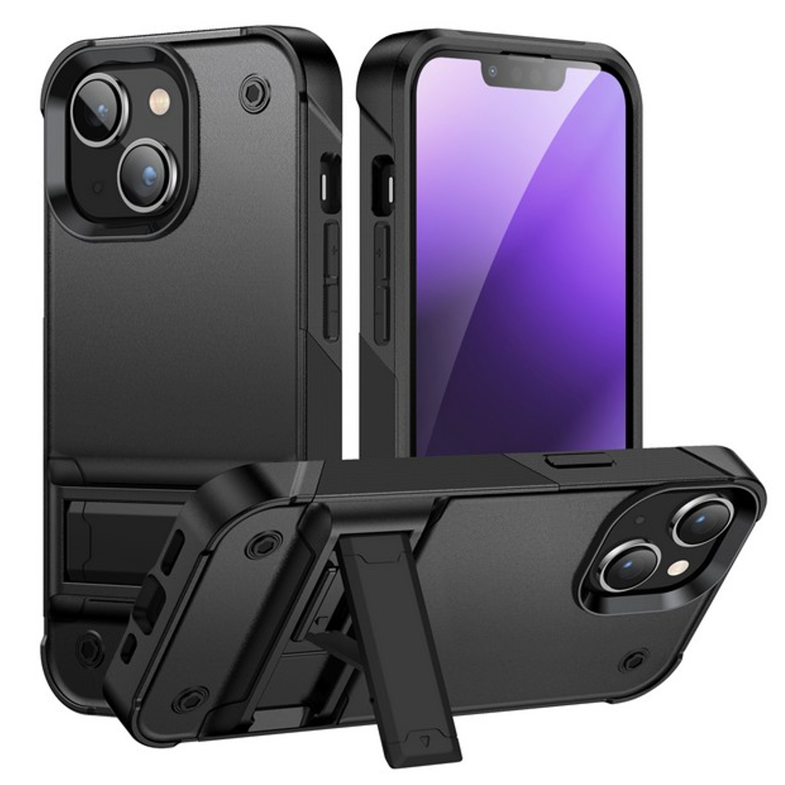 For Apple iPhone 14 /Plus Pro Max Heavy Duty Kickstand Hybrid Armor Case Cover - Picture 15 of 43