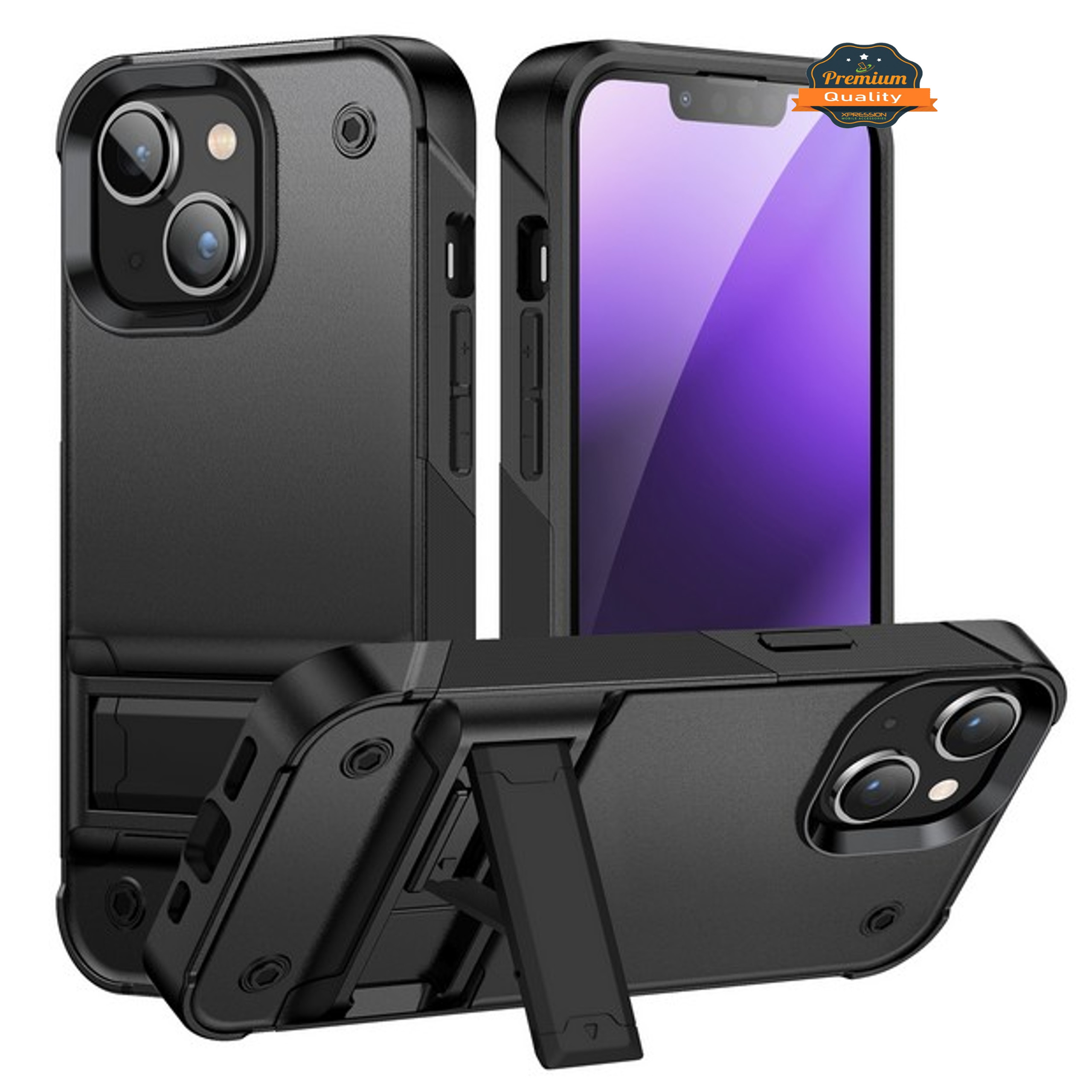 For Apple iPhone 14 /Plus Pro Max Heavy Duty Kickstand Hybrid Armor Case Cover - Picture 14 of 43