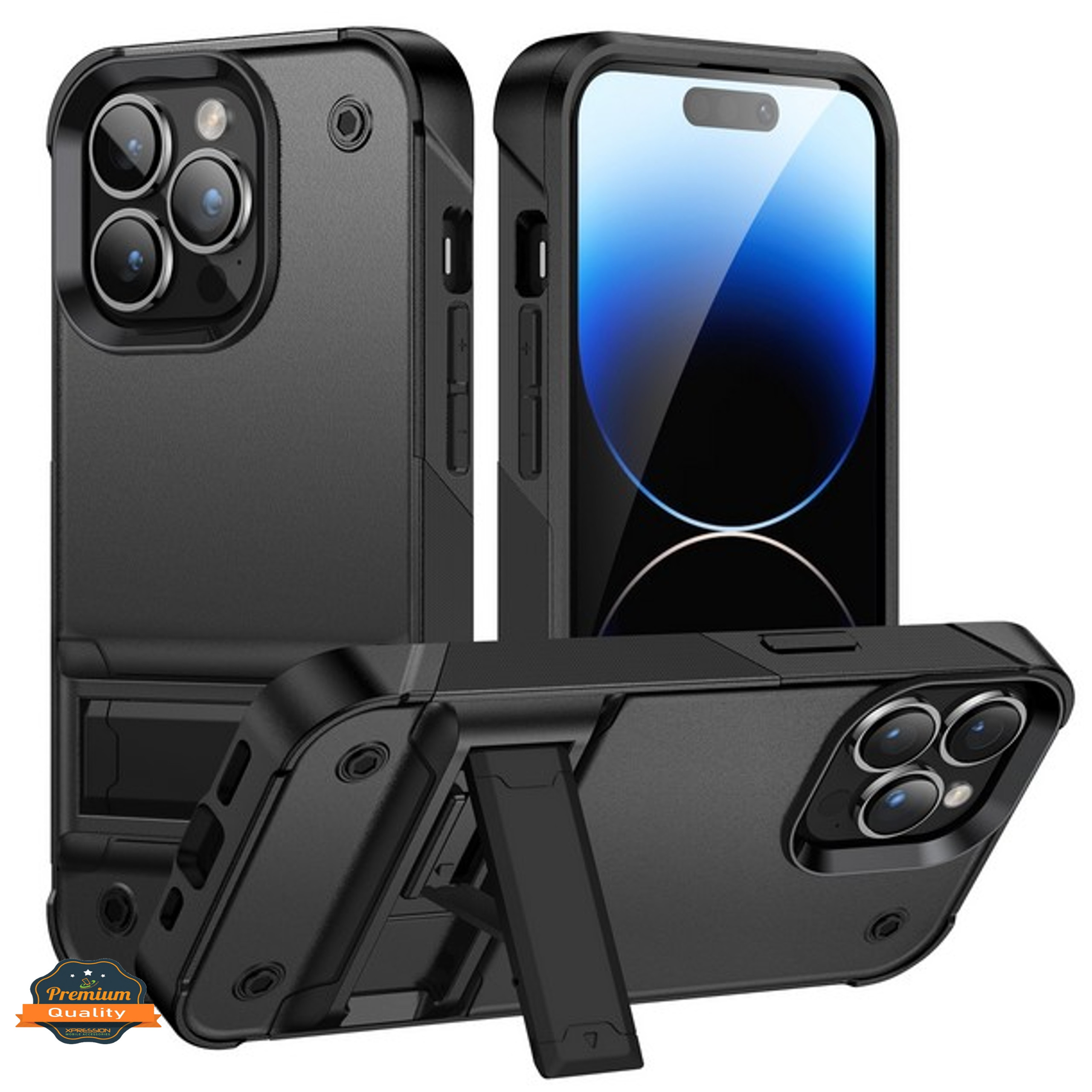 For Apple iPhone 14 /Plus Pro Max Heavy Duty Kickstand Hybrid Armor Case Cover - Picture 16 of 43