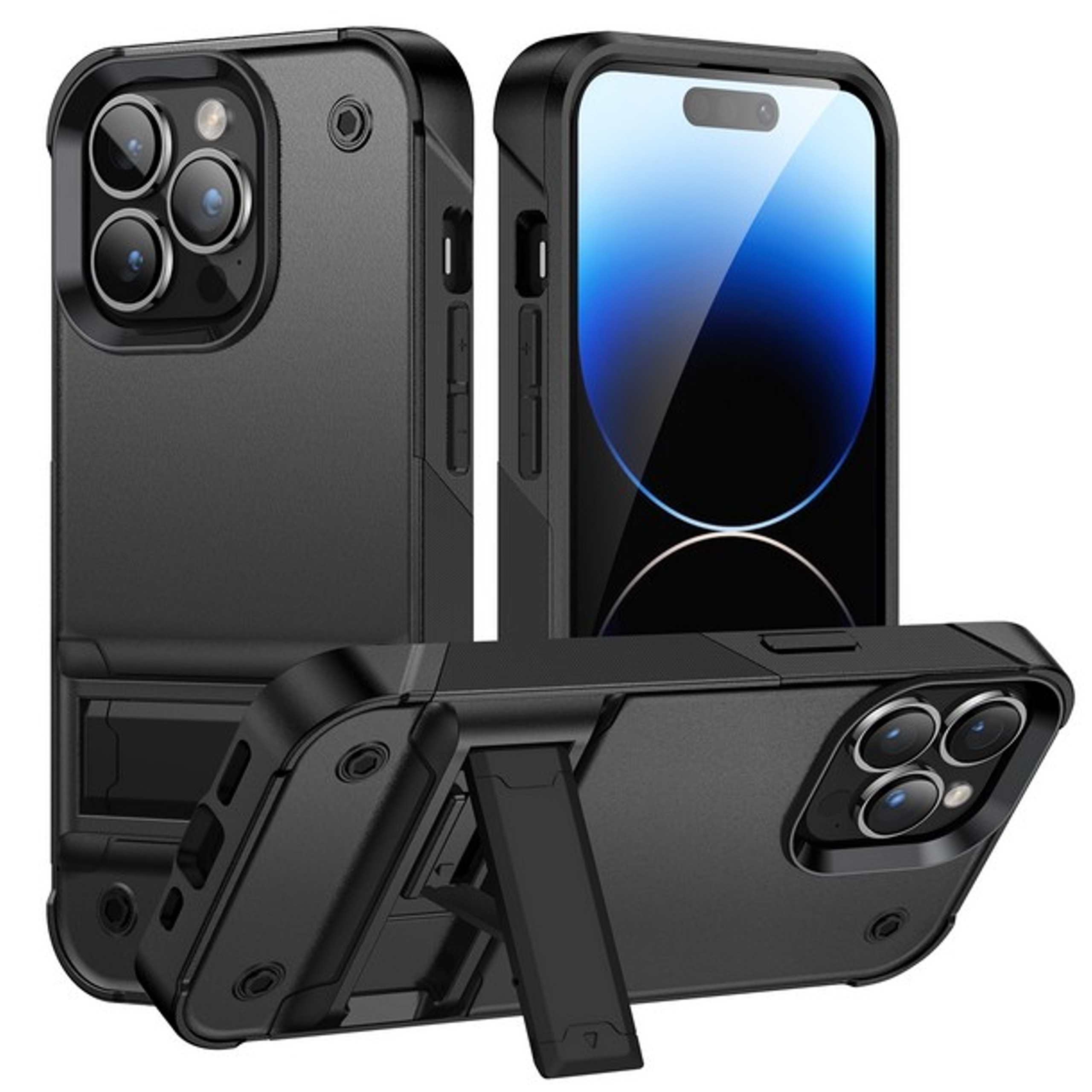 For Apple iPhone 14 /Plus Pro Max Heavy Duty Kickstand Hybrid Armor Case Cover - Picture 17 of 43
