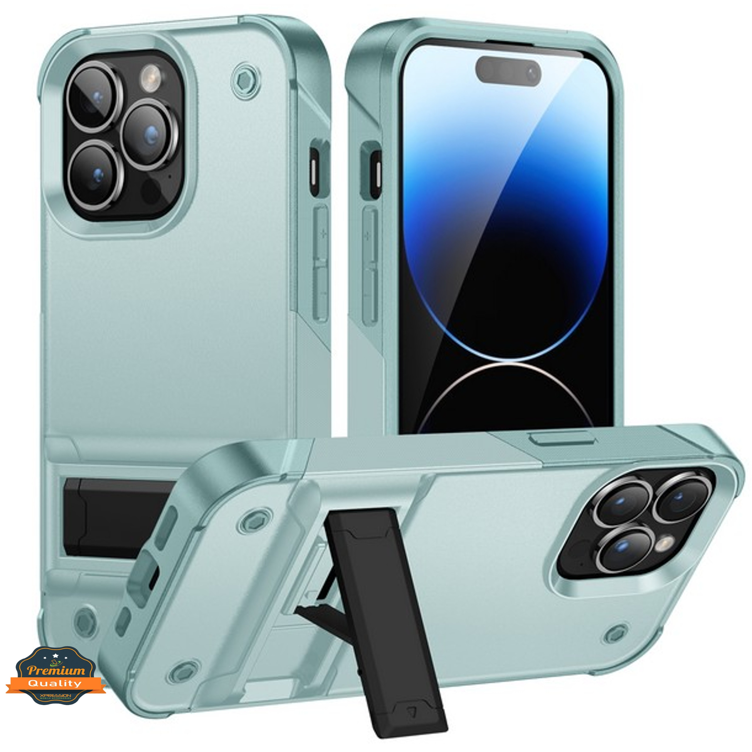 For Apple iPhone 14 /Plus Pro Max Heavy Duty Kickstand Hybrid Armor Case Cover - Picture 28 of 43