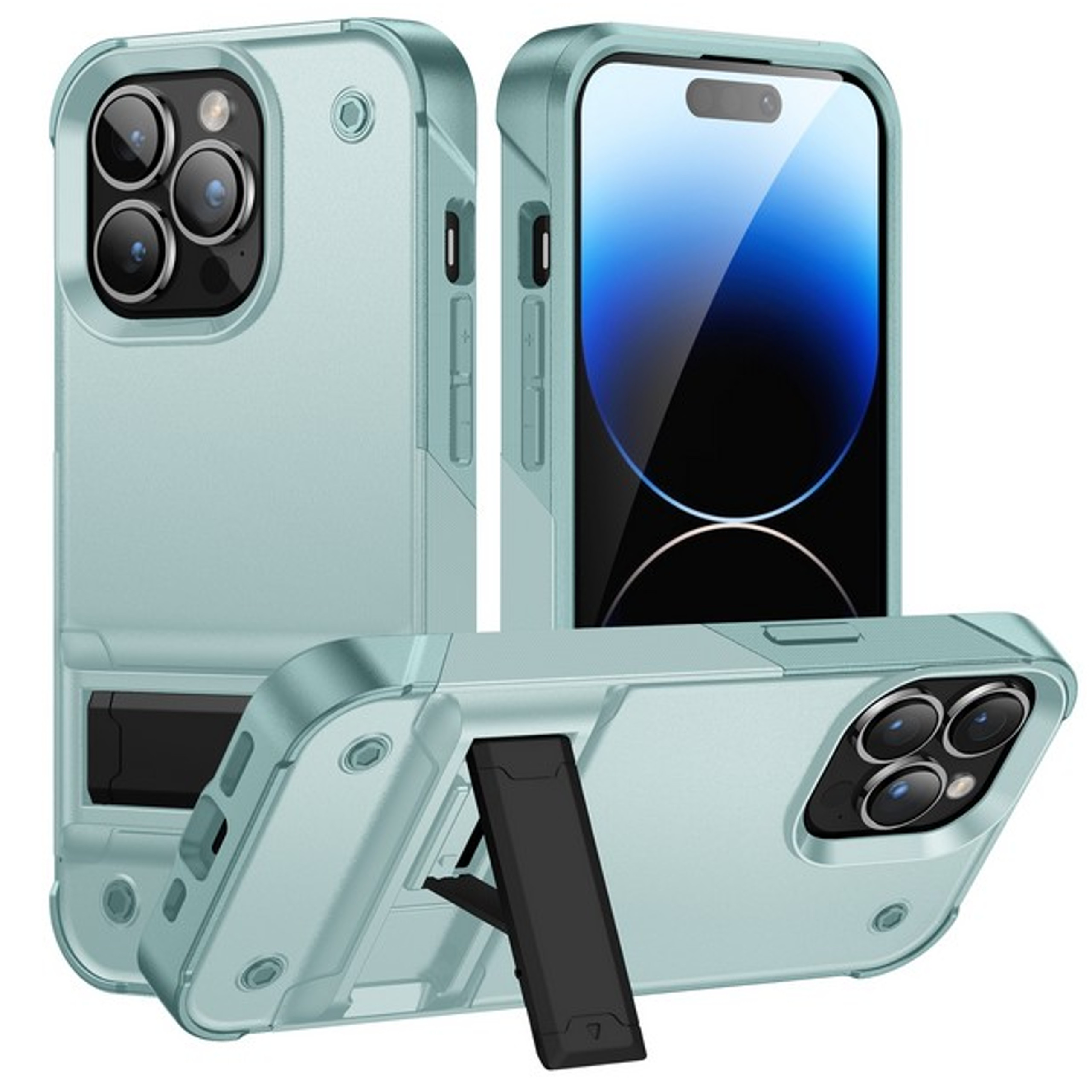 For Apple iPhone 14 /Plus Pro Max Heavy Duty Kickstand Hybrid Armor Case Cover - Picture 29 of 43