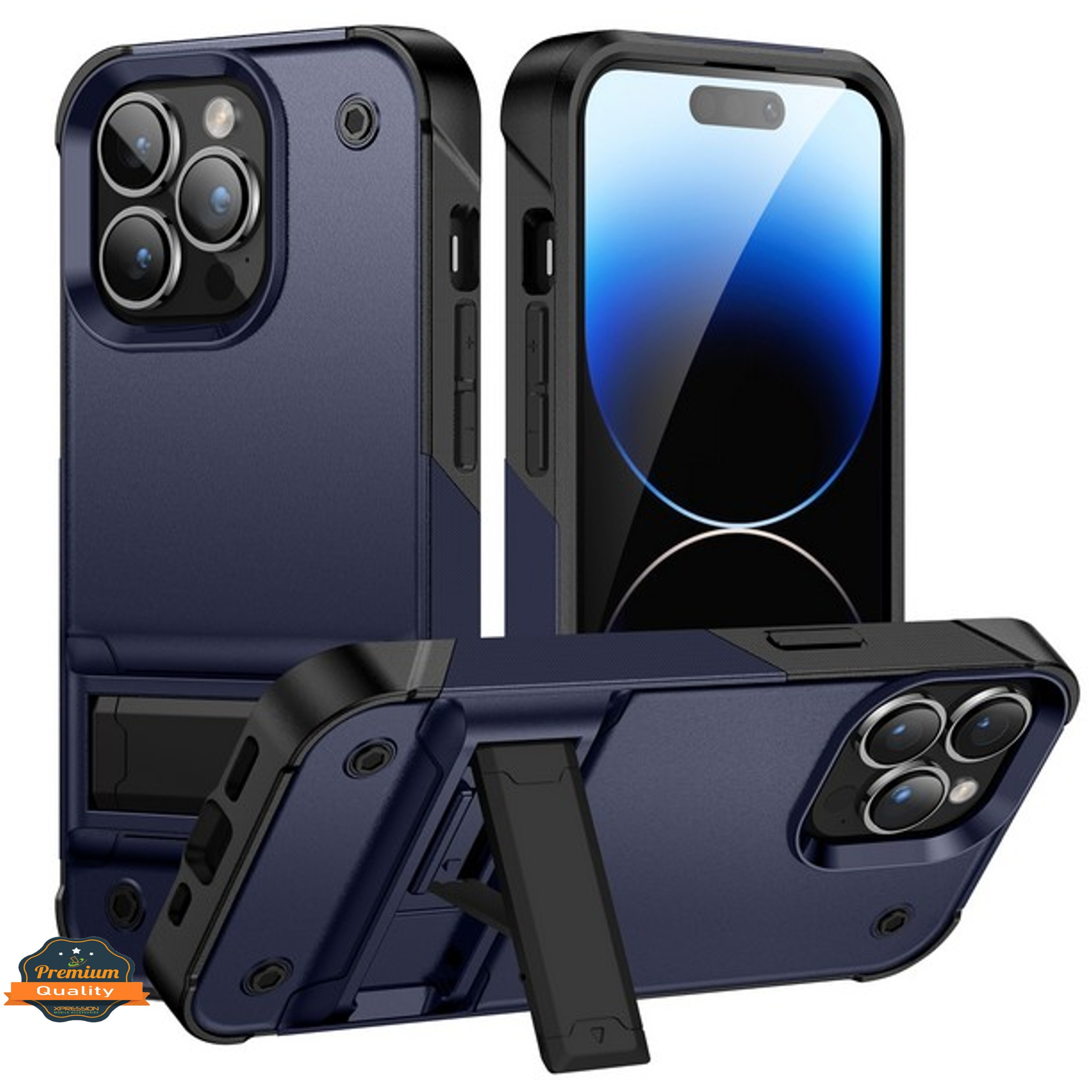 For Apple iPhone 14 /Plus Pro Max Heavy Duty Kickstand Hybrid Armor Case Cover - Picture 22 of 43