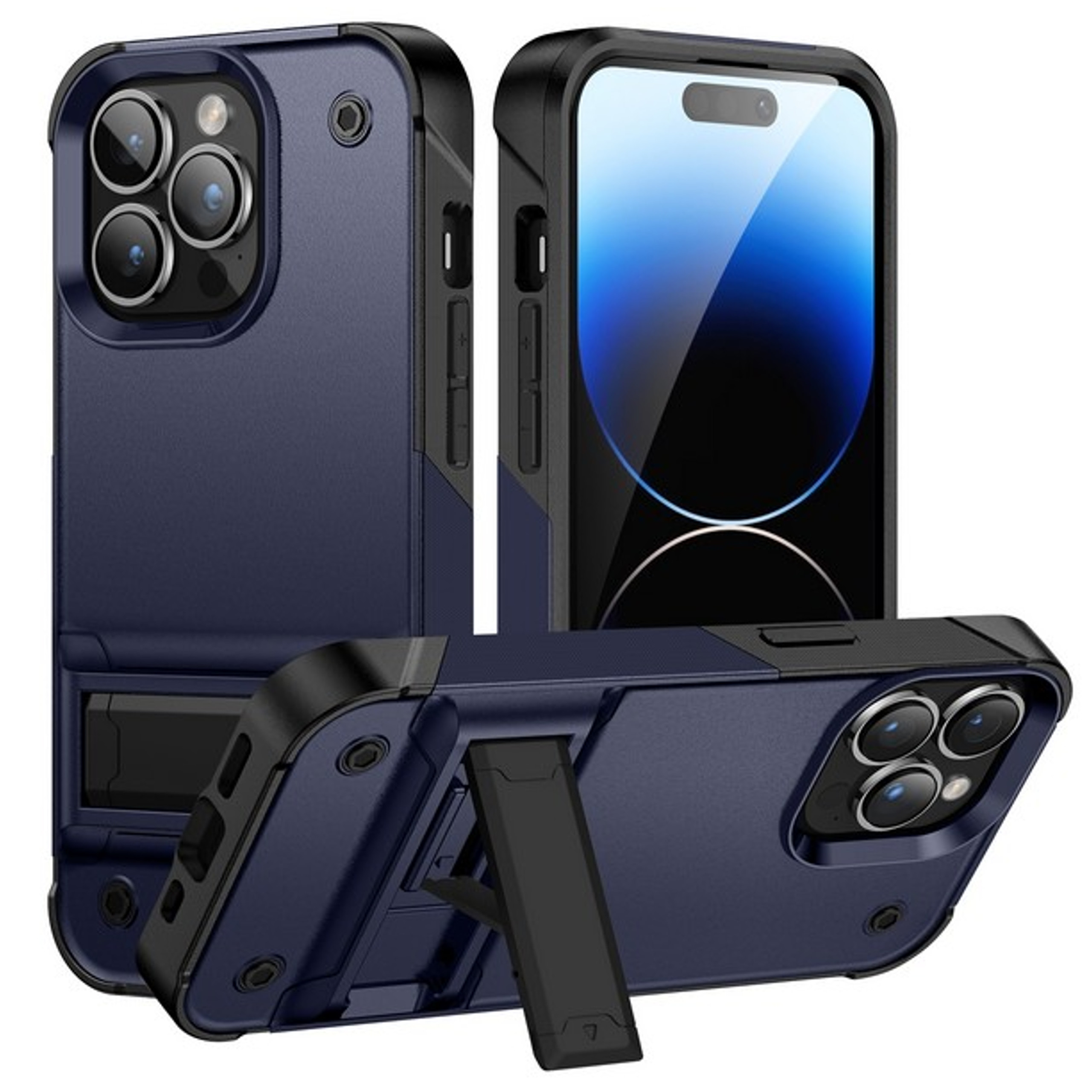 For Apple iPhone 14 /Plus Pro Max Heavy Duty Kickstand Hybrid Armor Case Cover - Picture 23 of 43