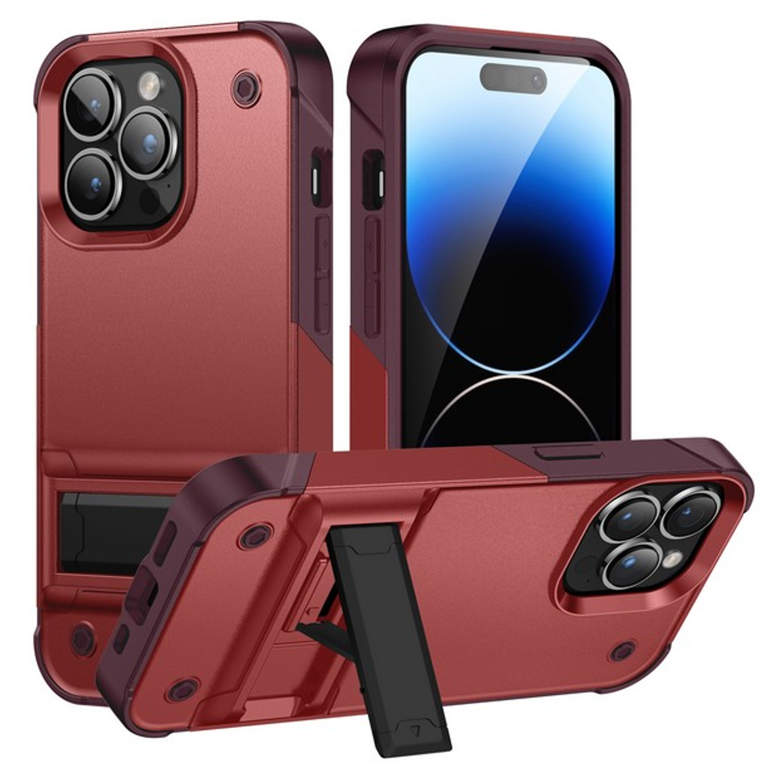 For Apple iPhone 14 /Plus Pro Max Heavy Duty Kickstand Hybrid Armor Case Cover - Picture 35 of 43