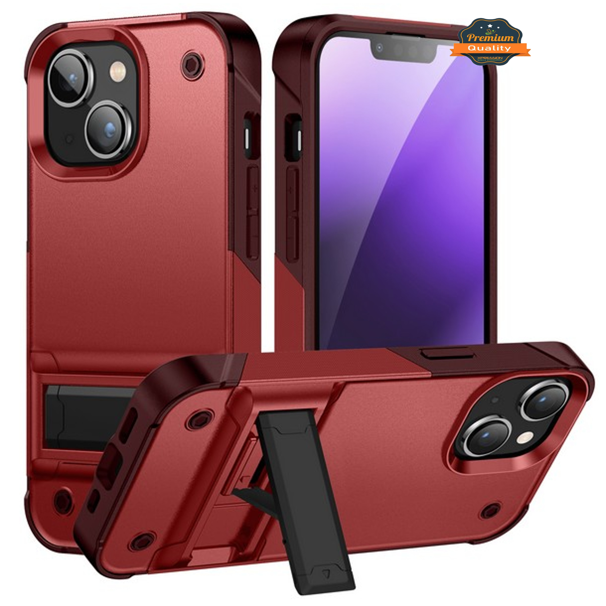 For Apple iPhone 14 /Plus Pro Max Heavy Duty Kickstand Hybrid Armor Case Cover - Picture 32 of 43
