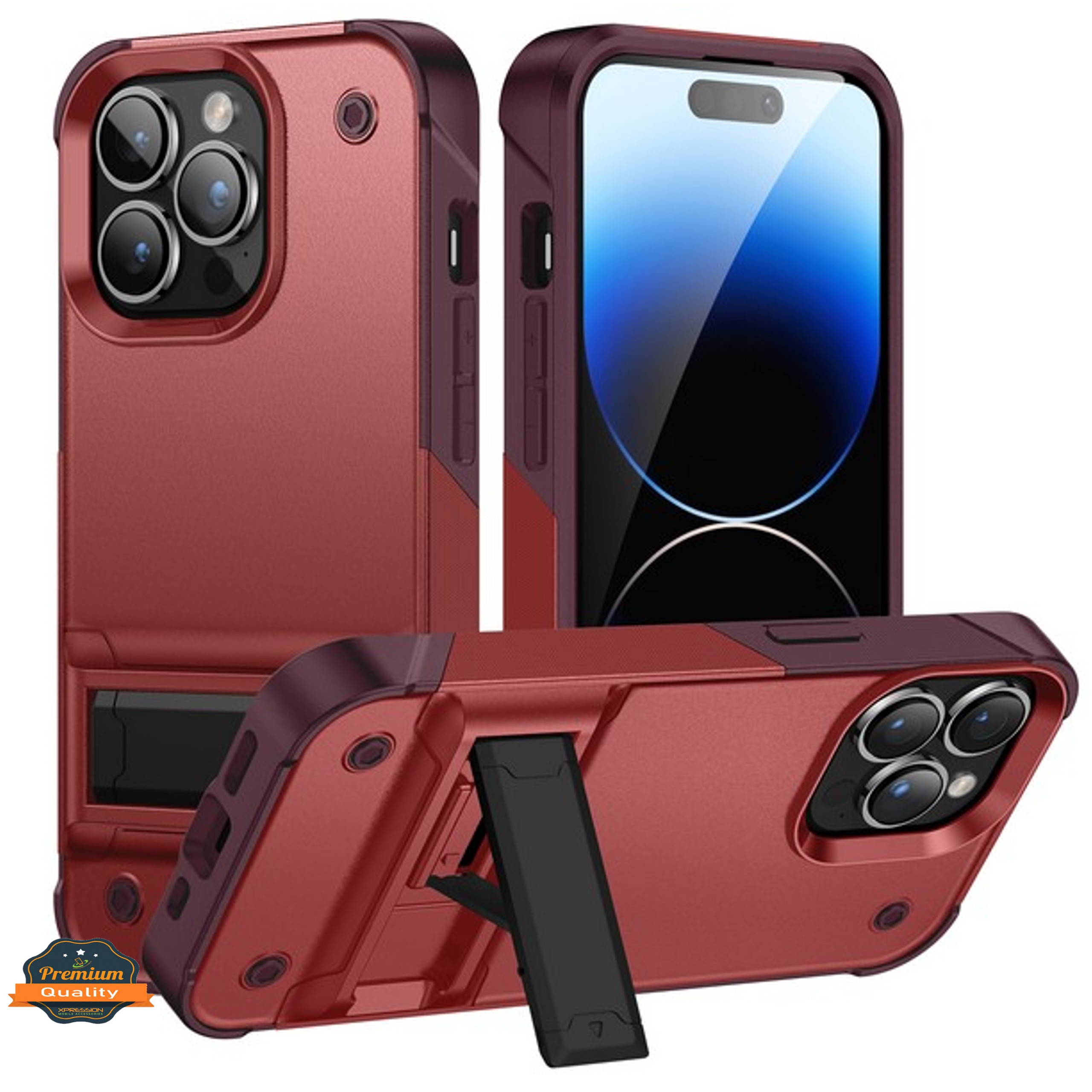 For Apple iPhone 14 /Plus Pro Max Heavy Duty Kickstand Hybrid Armor Case Cover - Picture 34 of 43