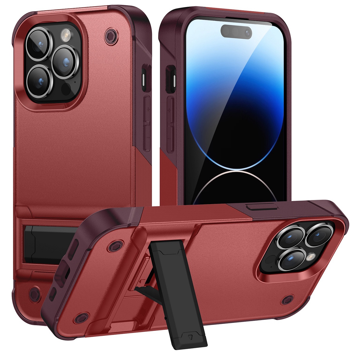 For Apple iPhone 14 /Plus Pro Max Heavy Duty Kickstand Hybrid Armor Case Cover - Picture 37 of 43