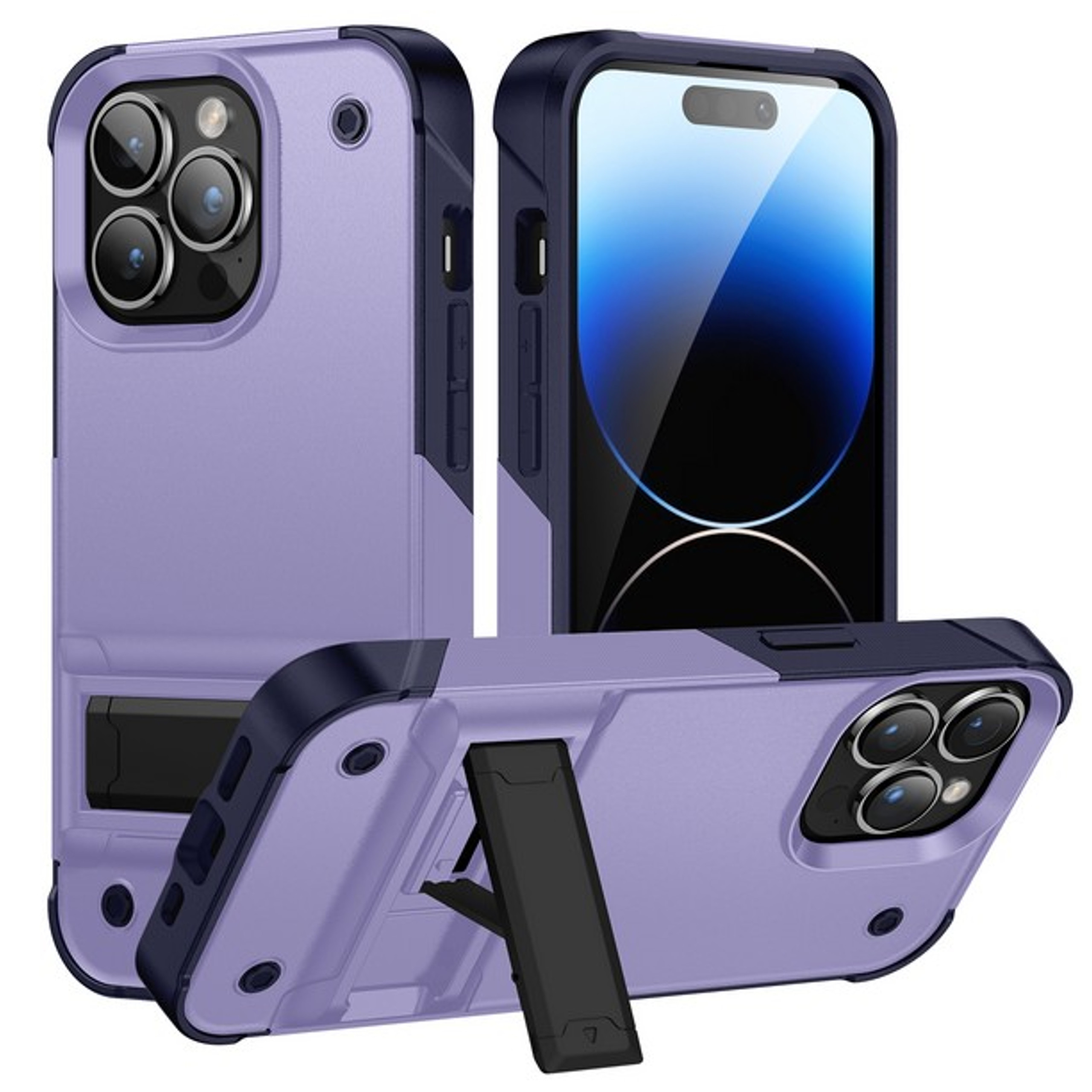 For Apple iPhone 14 /Plus Pro Max Heavy Duty Kickstand Hybrid Armor Case Cover - Picture 41 of 43