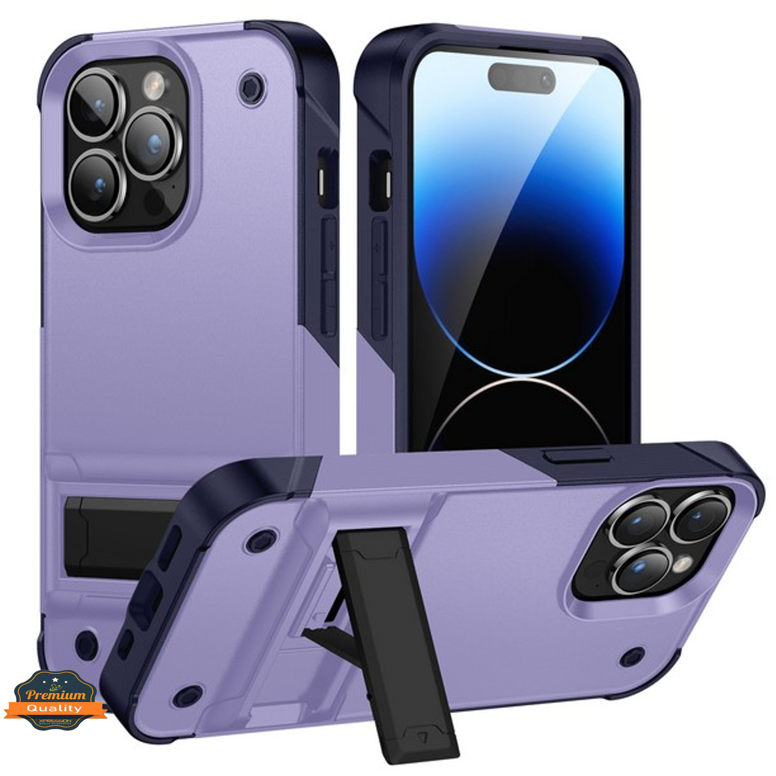 For Apple iPhone 14 /Plus Pro Max Heavy Duty Kickstand Hybrid Armor Case Cover - Picture 40 of 43