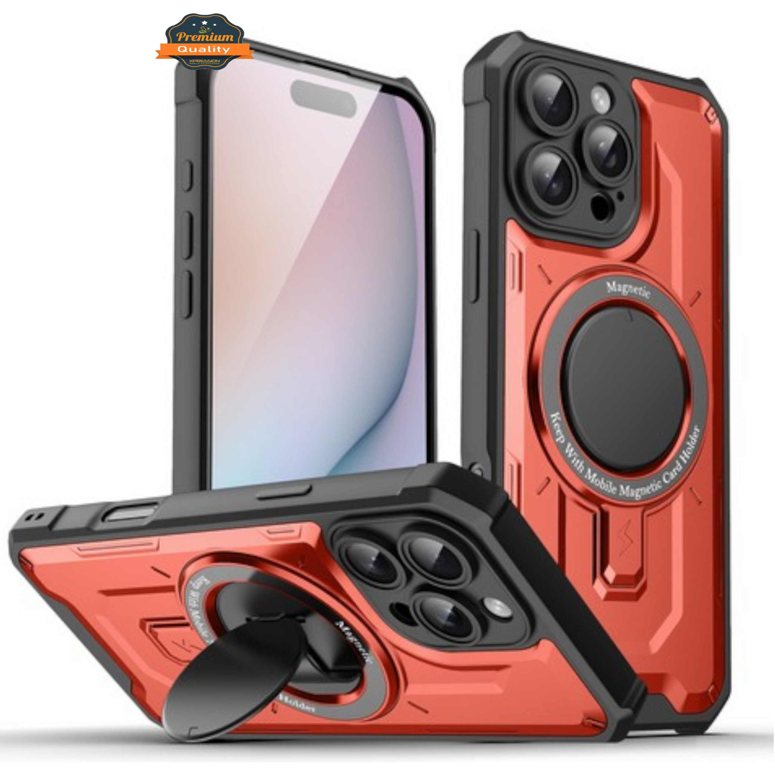For iPhone 16 Pro Max Hybrid Folding Stand Compatible with