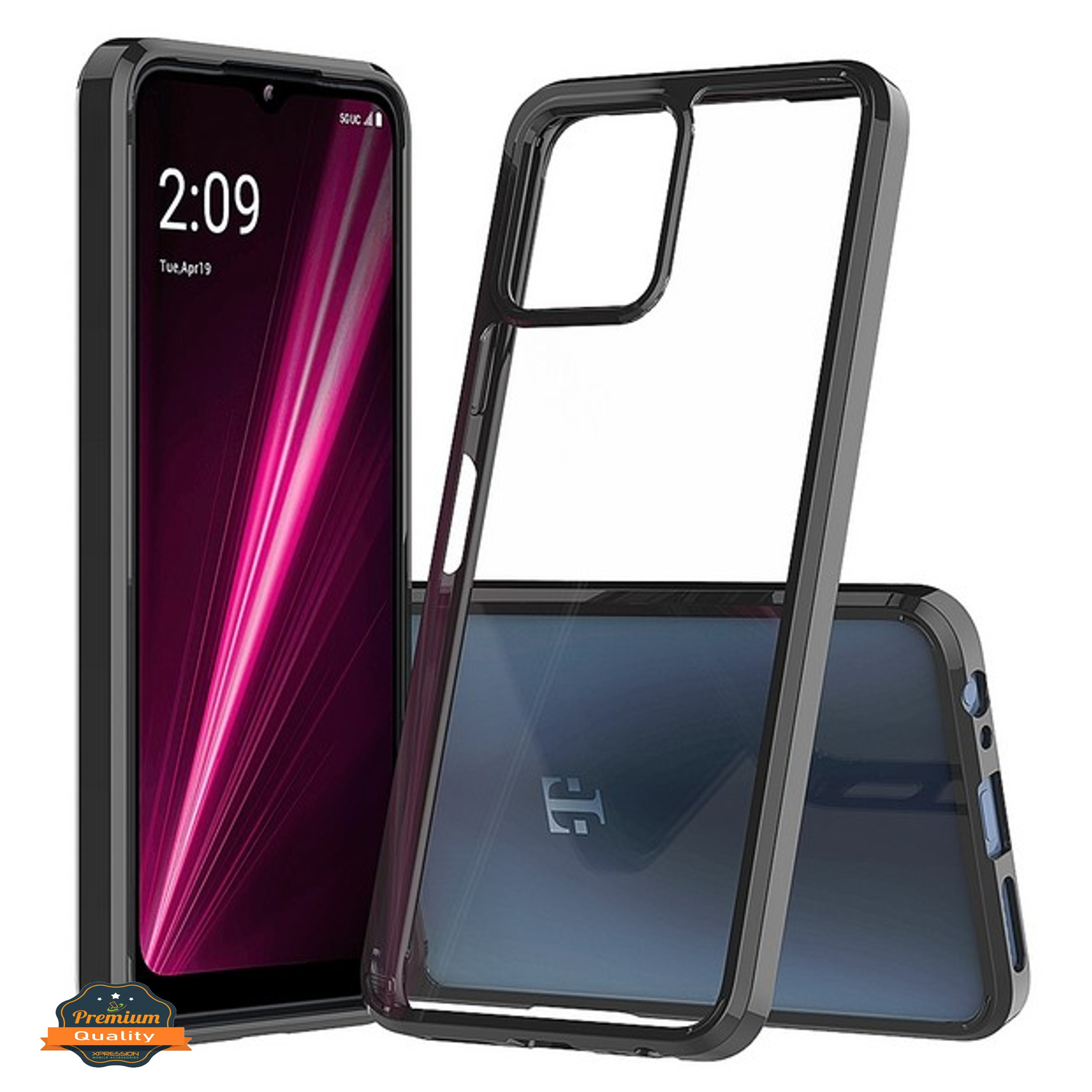 For T-Mobile Revvl 6 Pro 5G /Revvl 6 5G Clear Back TPU Frame Hybrid Case Cover - Picture 10 of 25