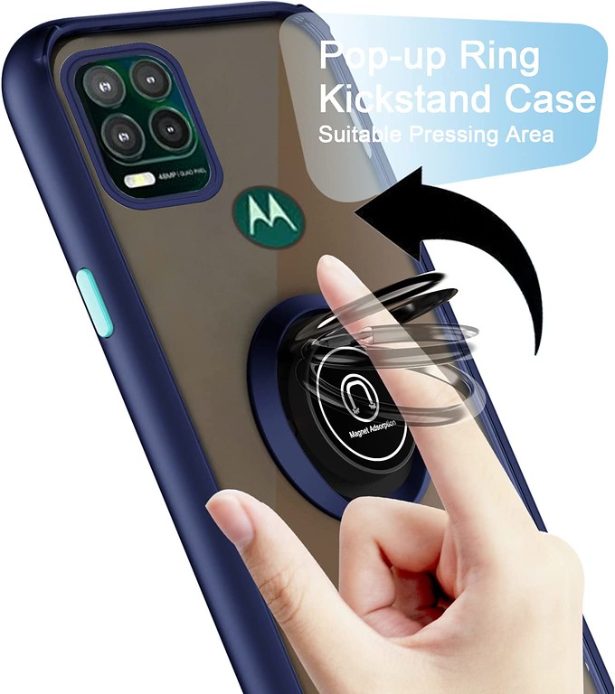 For T-Mobile Revvl 6 Pro 5G /Revvl 6 5G Matte Hybrid Case with Ring Stand Cover - Picture 27 of 45