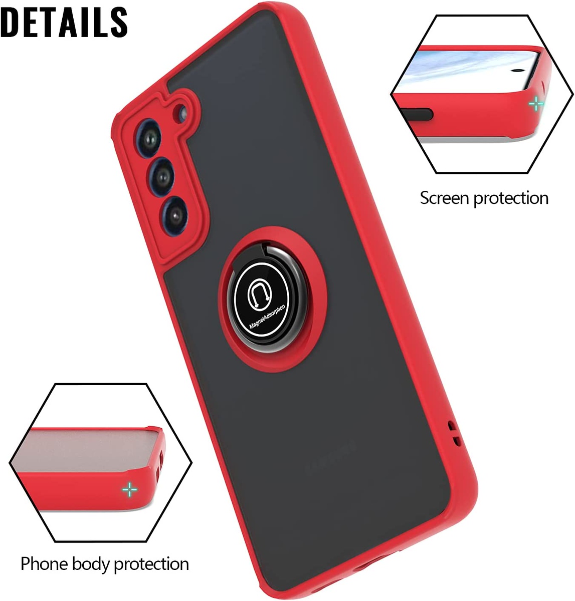 For T-Mobile Revvl 6 Pro 5G /Revvl 6 5G Matte Hybrid Case with Ring Stand Cover - Picture 33 of 45