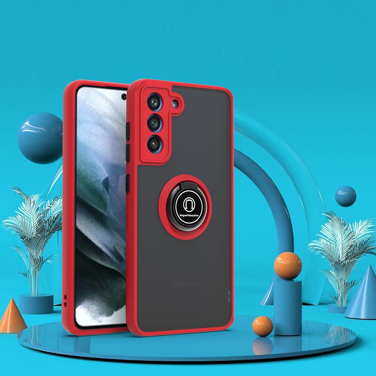 For T-Mobile Revvl 6 Pro 5G /Revvl 6 5G Matte Hybrid Case with Ring Stand Cover - Picture 35 of 45