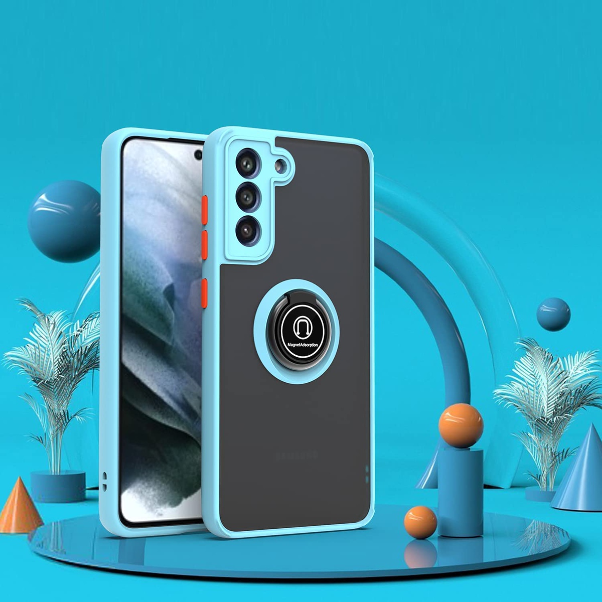 For T-Mobile Revvl 6 Pro 5G /Revvl 6 5G Matte Hybrid Case with Ring Stand Cover - Picture 41 of 45