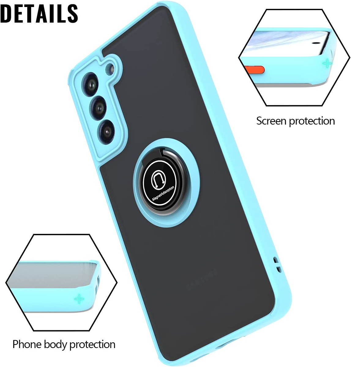 For T-Mobile Revvl 6 Pro 5G /Revvl 6 5G Matte Hybrid Case with Ring Stand Cover - Picture 43 of 45