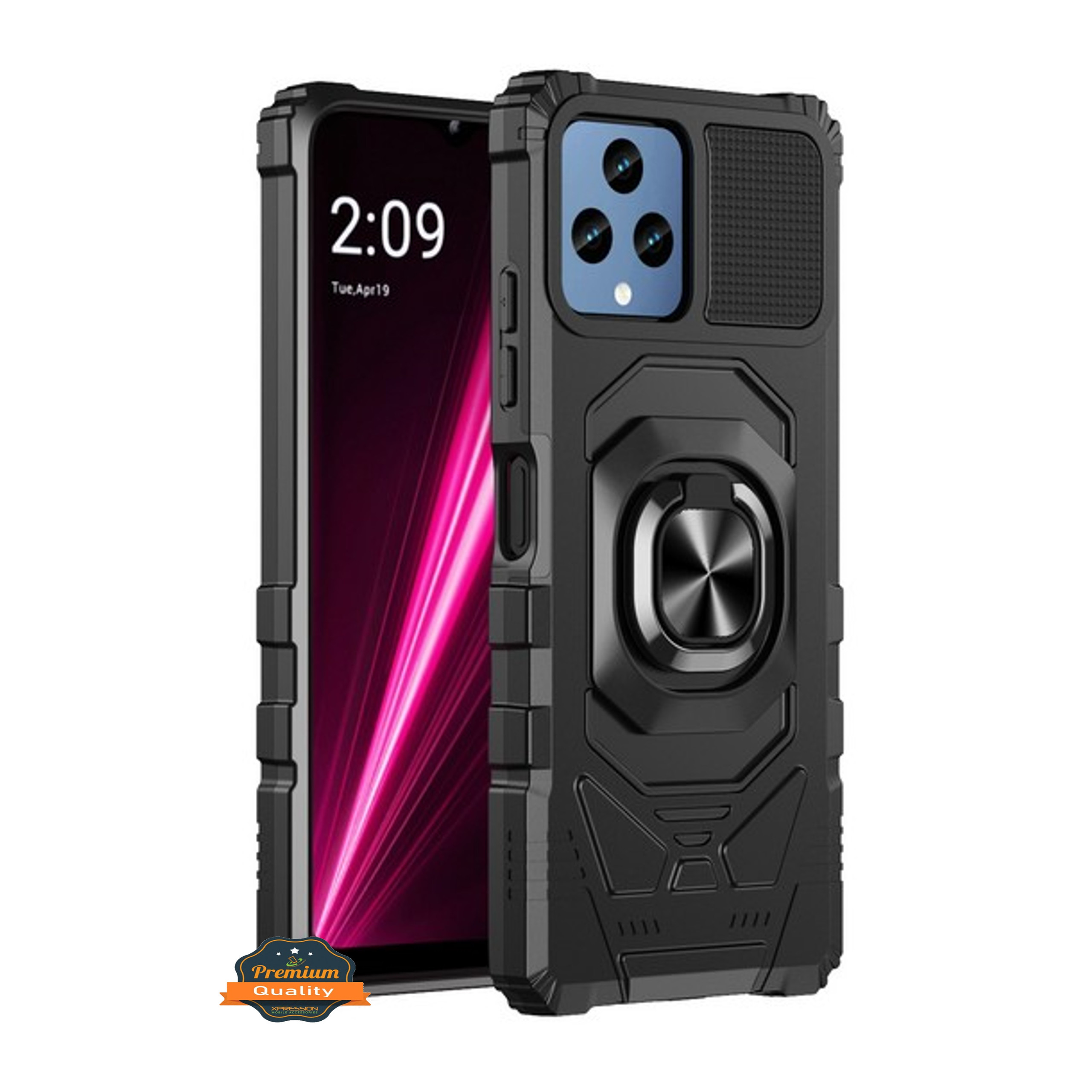 For T-Mobile Revvl 6 Pro 5G /6 5G Hybrid Car Mount 360° Ring Stand Case Cover - Picture 11 of 55